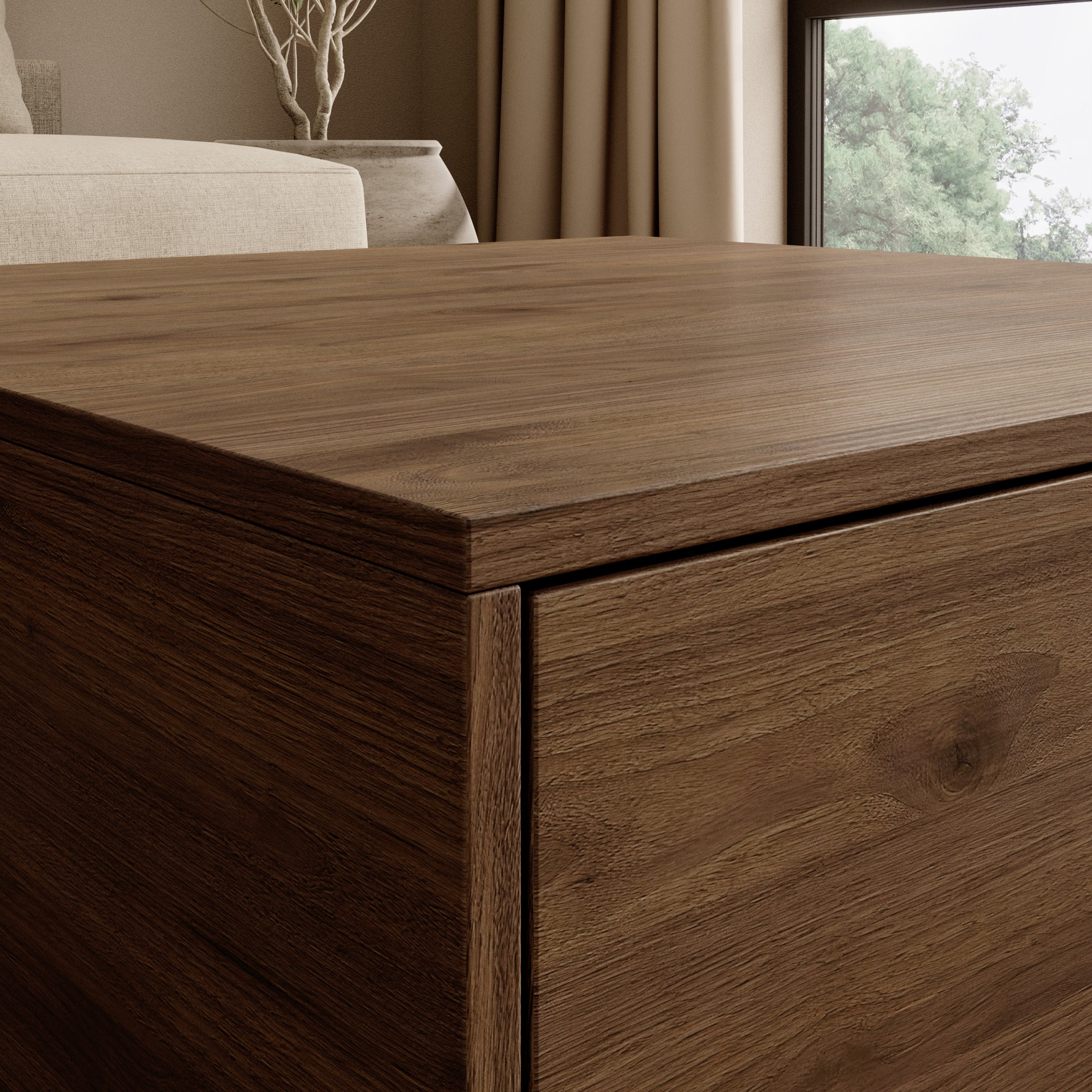 Noven - Salontafel - Walnootpatroon - 80x70x39 cm