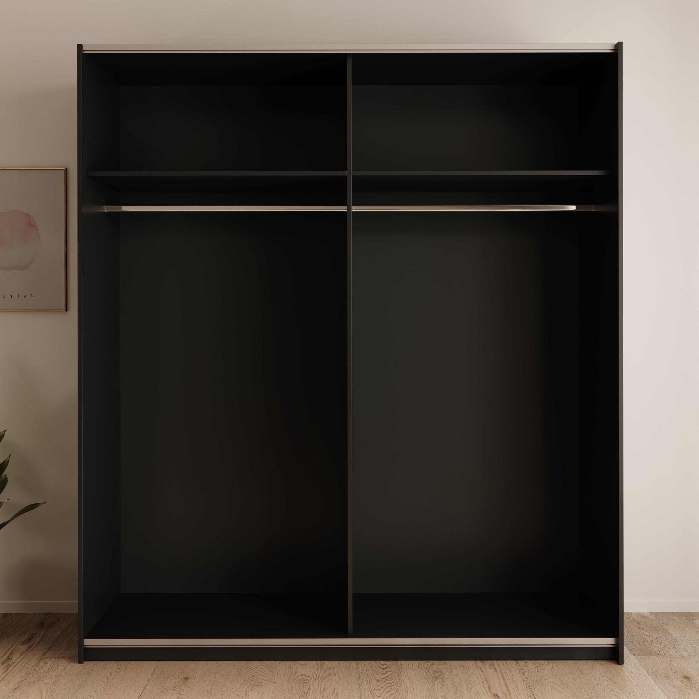 Nuvola - Kledingkast met schuifdeuren - Antraciet - 181x56x205 cm