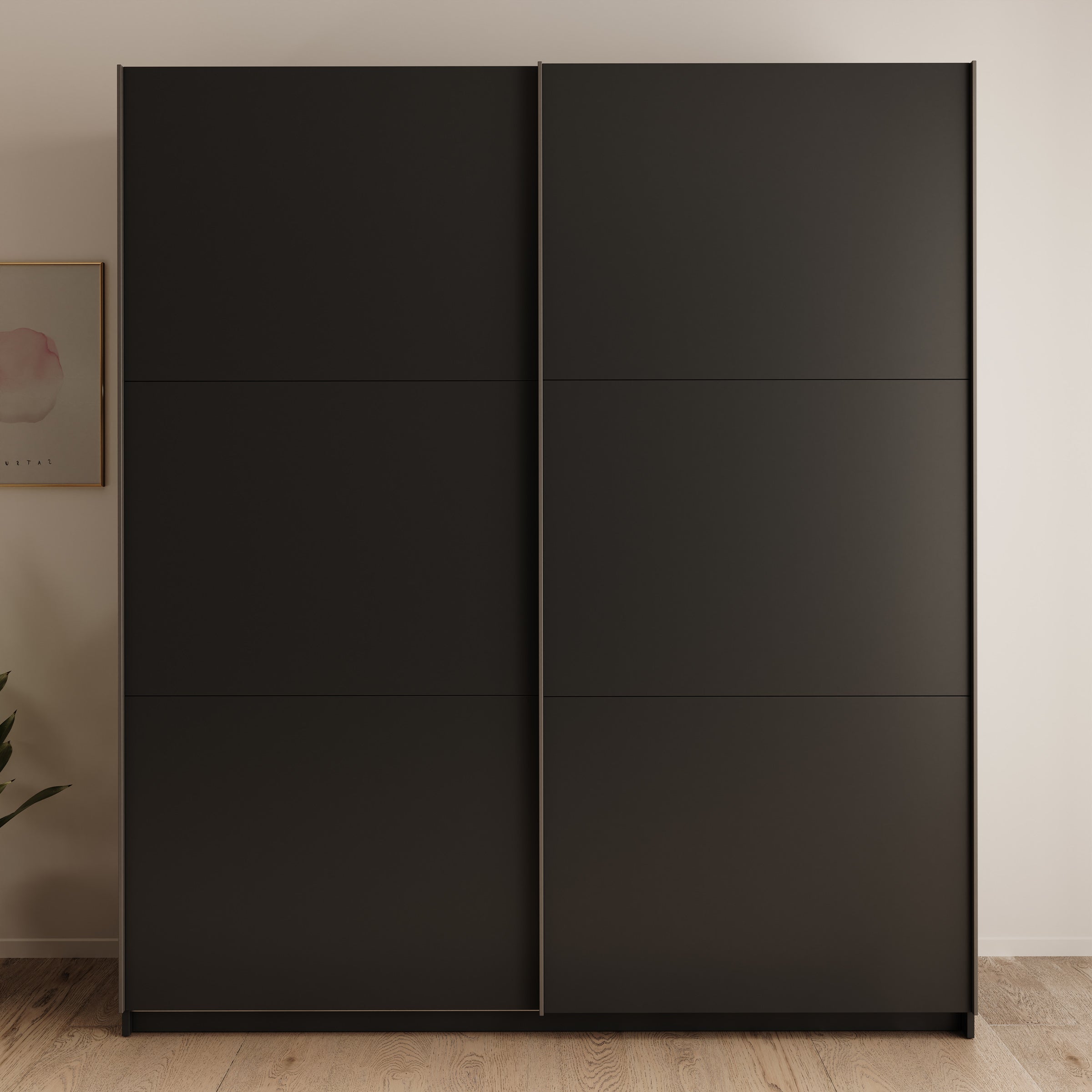 Nuvola - Kledingkast met schuifdeuren - Antraciet - 181x56x205 cm