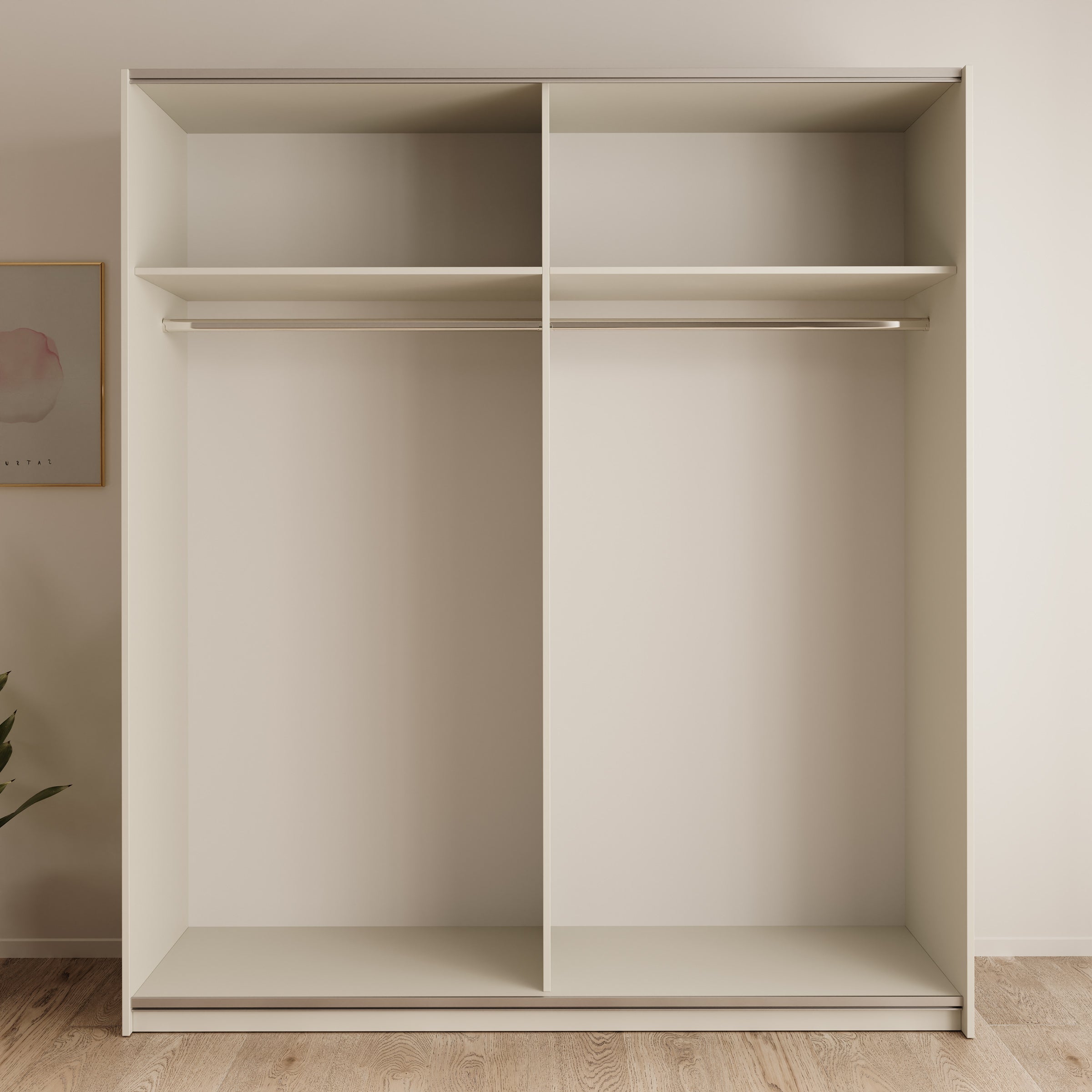 Nuvola - Kledingkast met schuifdeuren - Beige - 181x56x205 cm