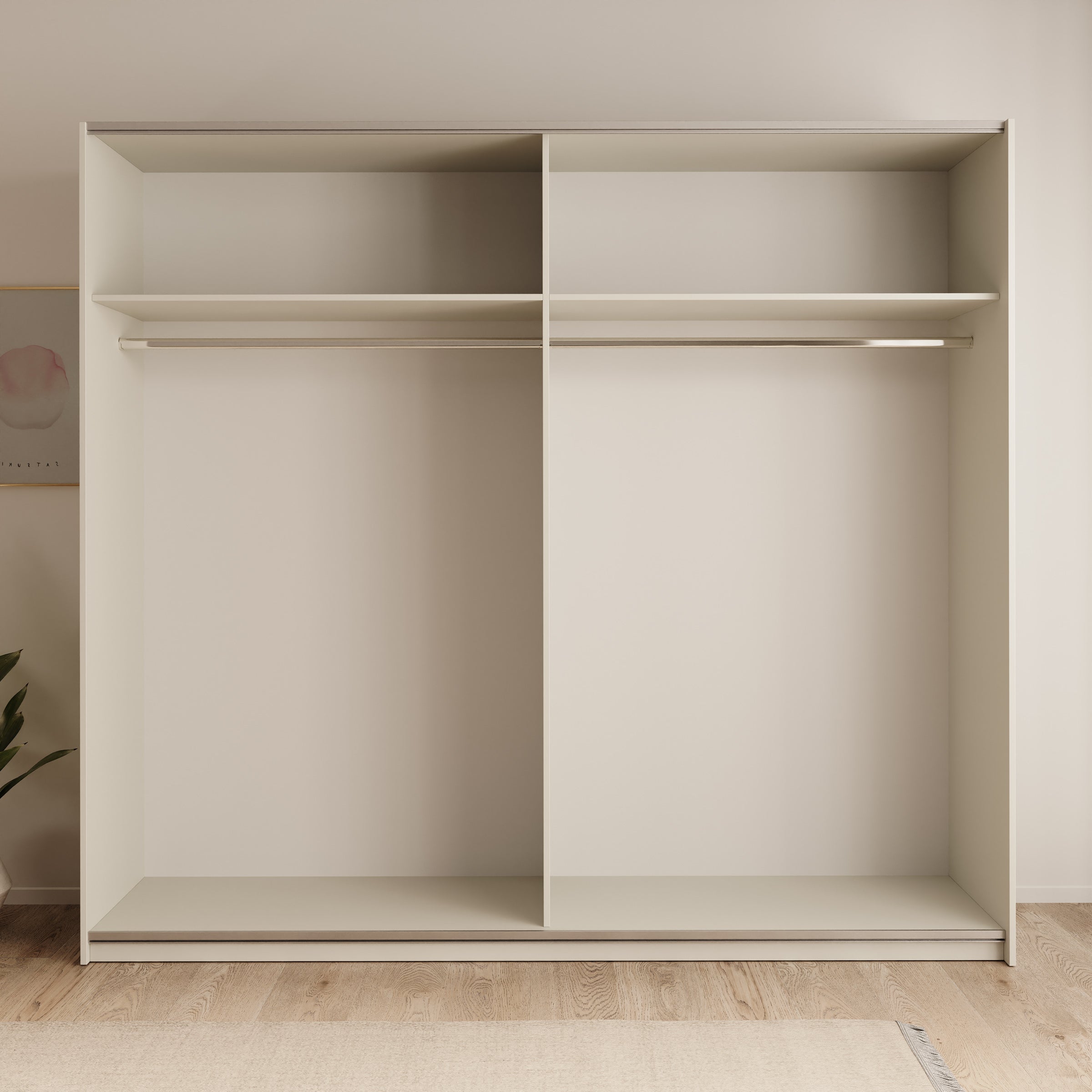 Nuvola - Kledingkast met schuifdeuren - Beige - 228x56x205 cm