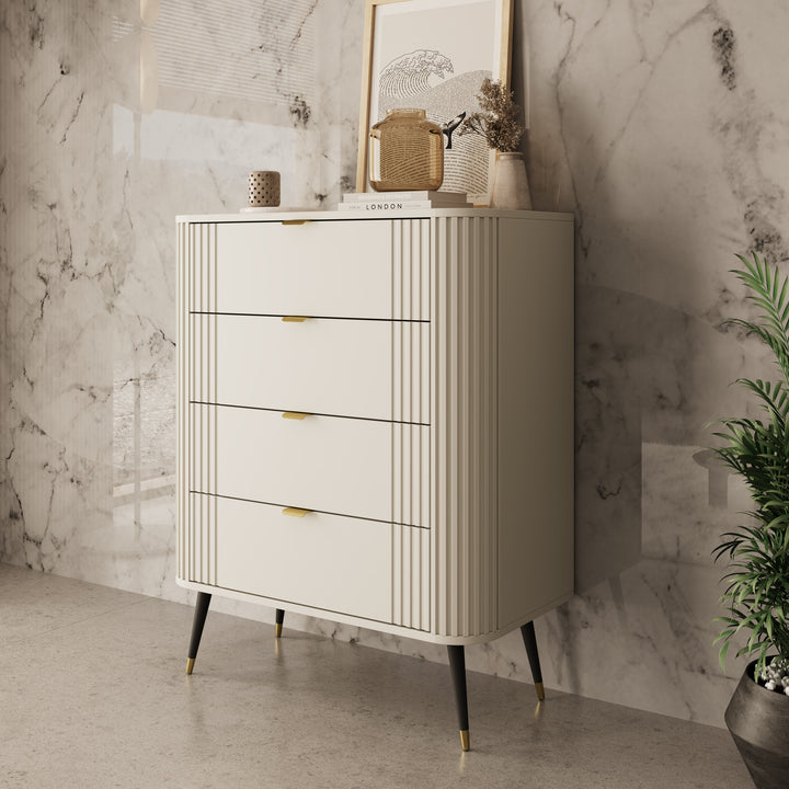 Oahu - Ladekast met 4 lades - Beige - 78x40x99 cm