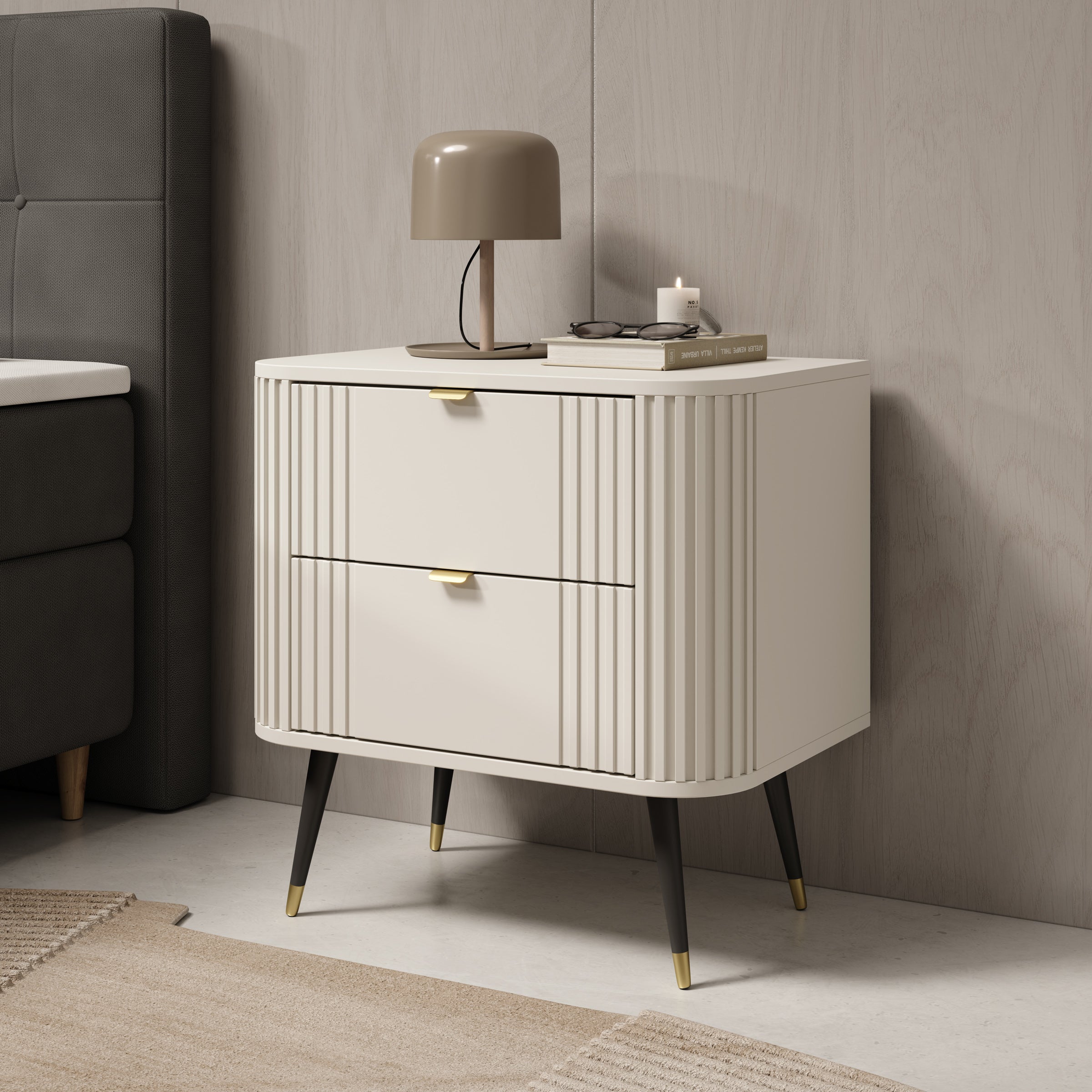 Oahu - Nachtkastje - Beige - 60x40x61 cm