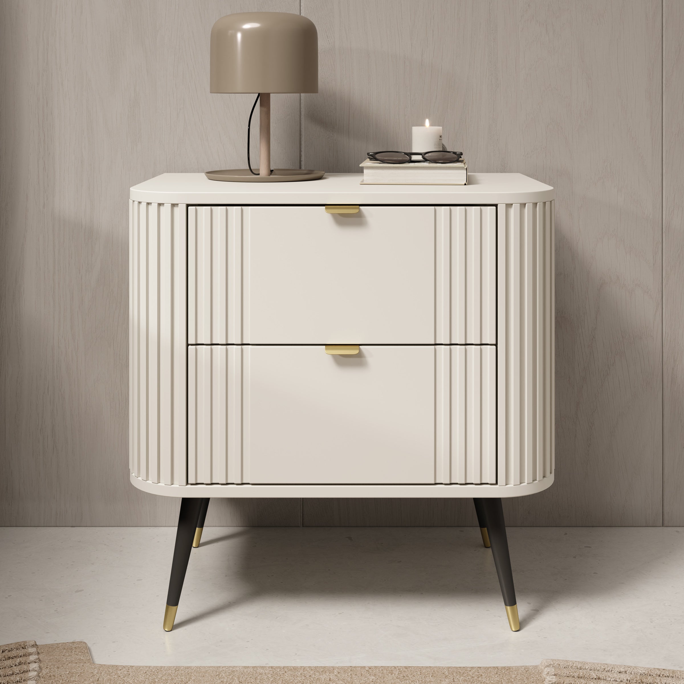 Oahu - Nachtkastje - Beige - 60x40x61 cm