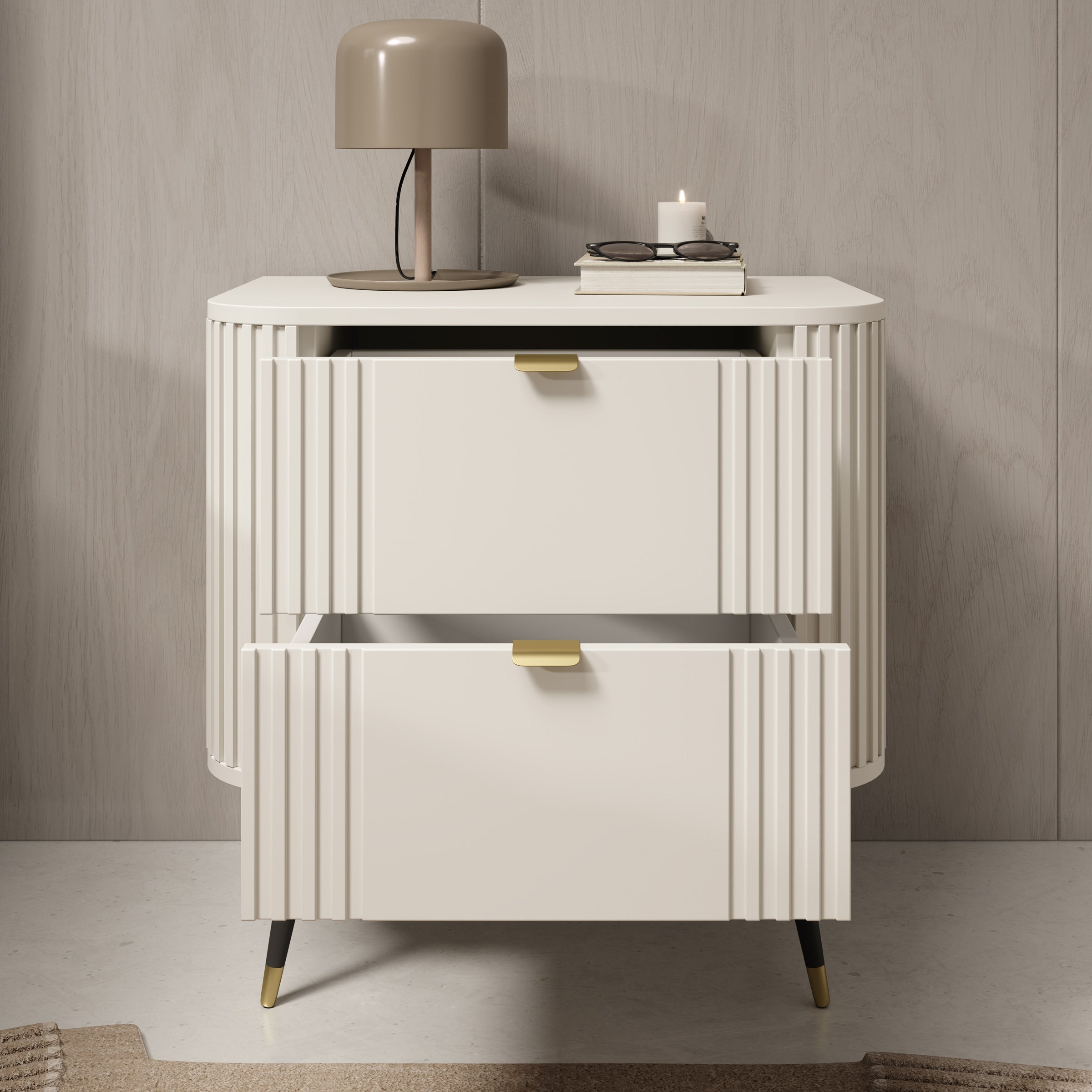 Oahu - Nachtkastje - Beige - 60x40x61 cm