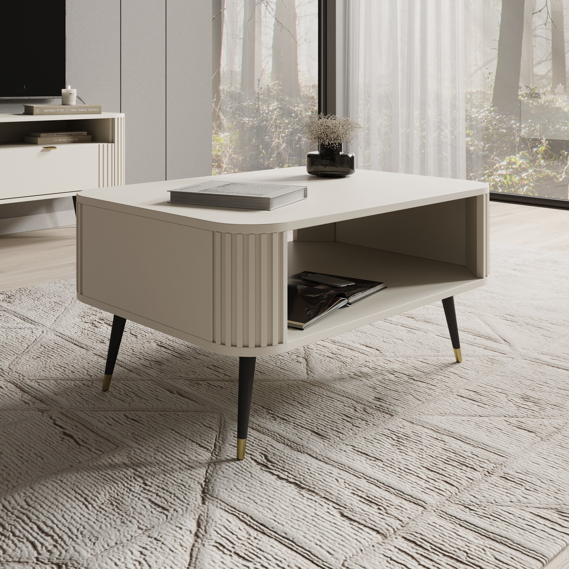 Oahu - Salontafel - Beige - 80x60x42 cm