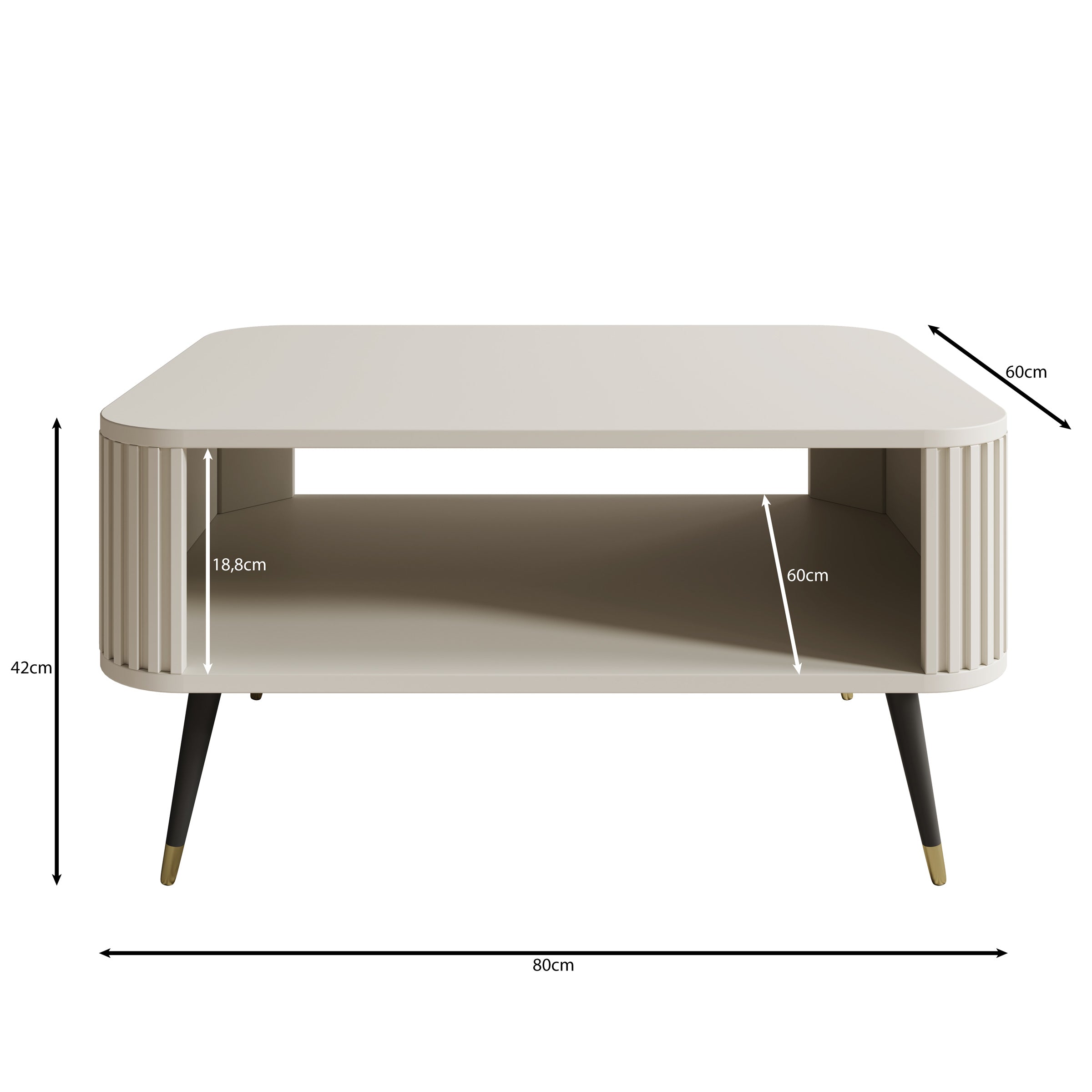 Oahu - Salontafel - Beige - 80x60x42 cm