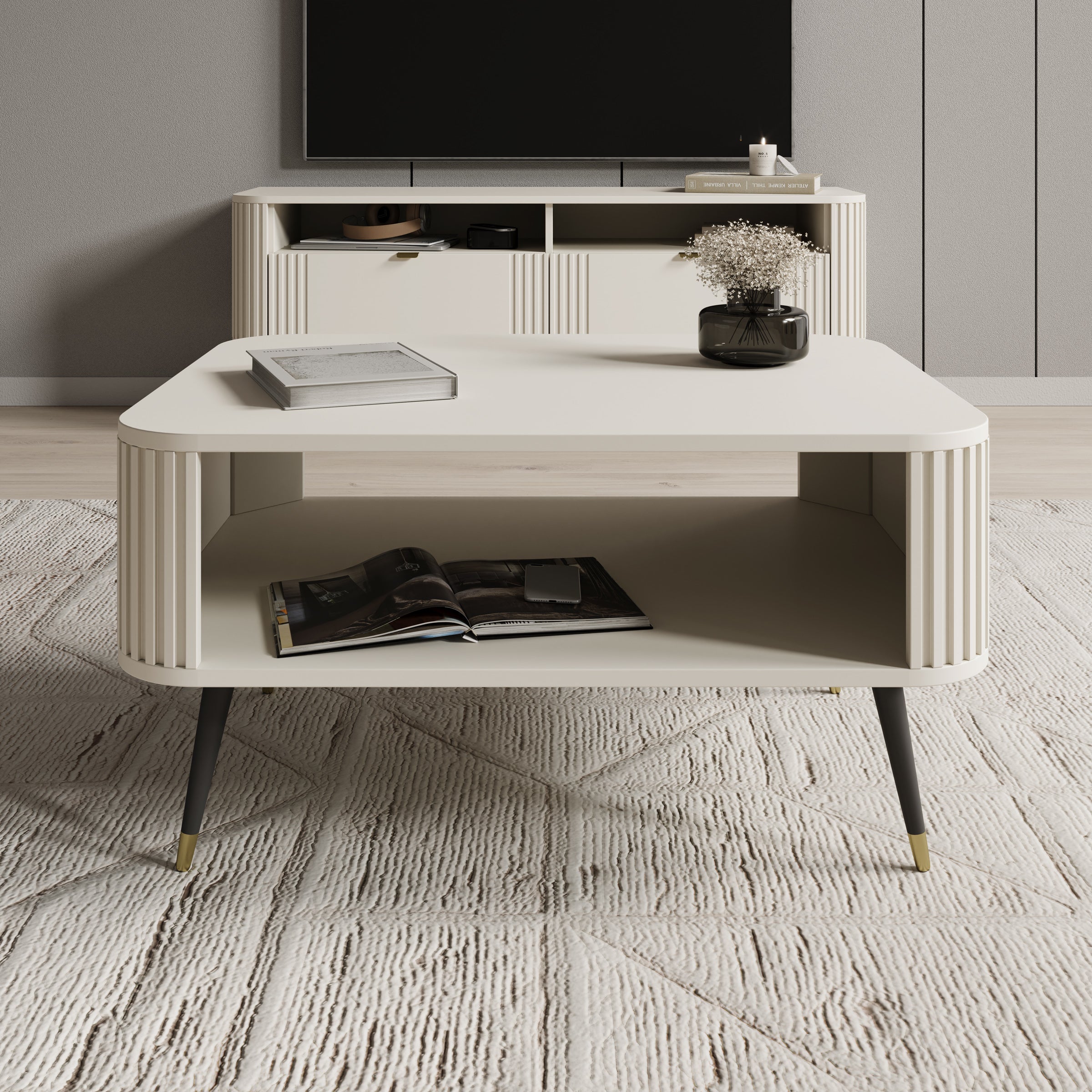 Oahu - Salontafel - Beige - 80x60x42 cm