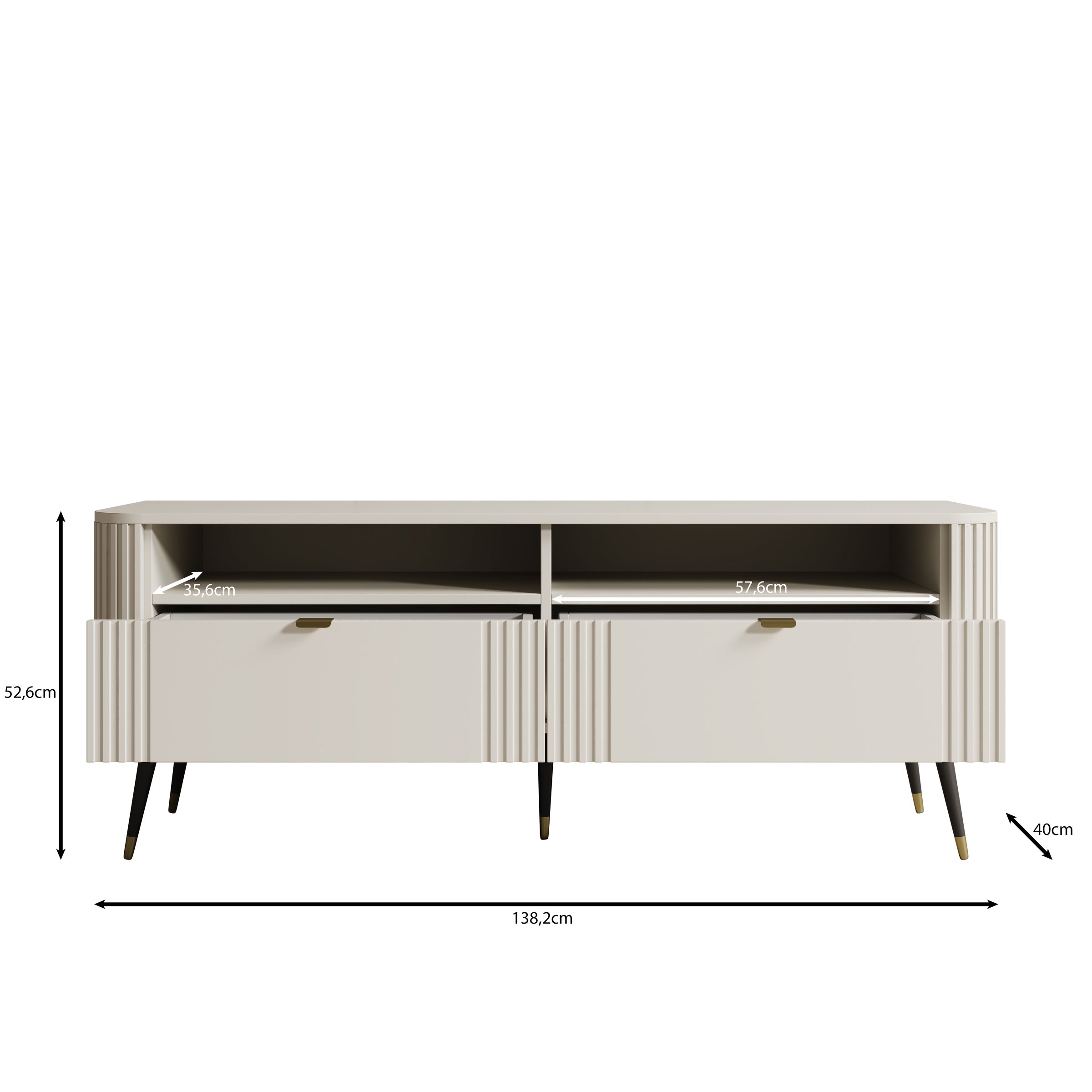 Oahu - TV-Meubel - Beige - 138x40x53 cm