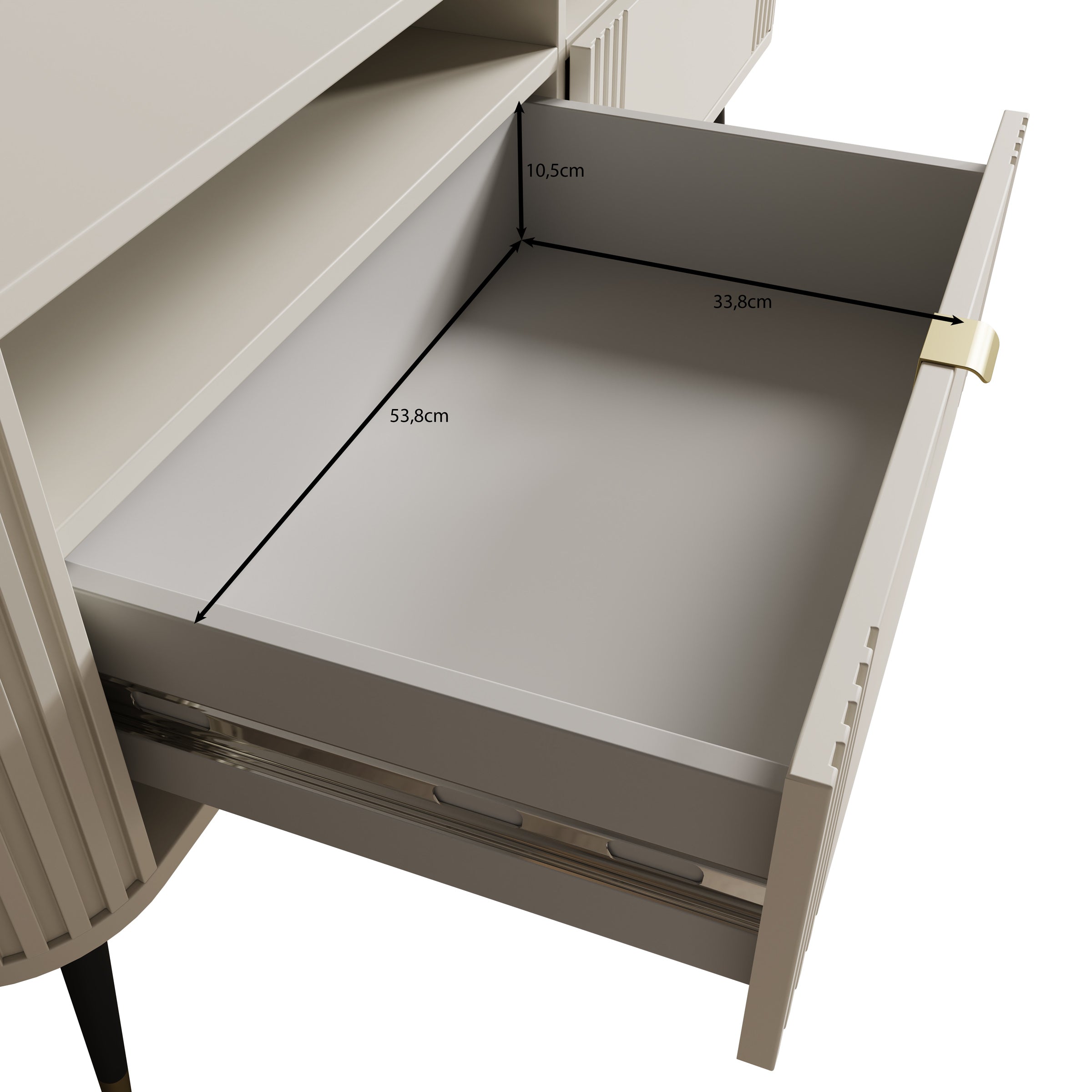 Oahu - TV-Meubel - Beige - 138x40x53 cm