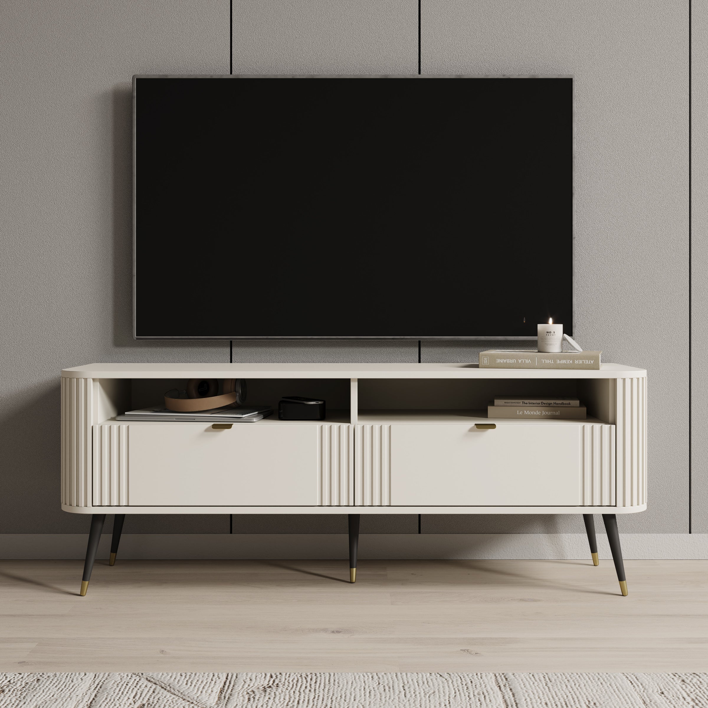 Oahu - TV-Meubel - Beige - 138x40x53 cm