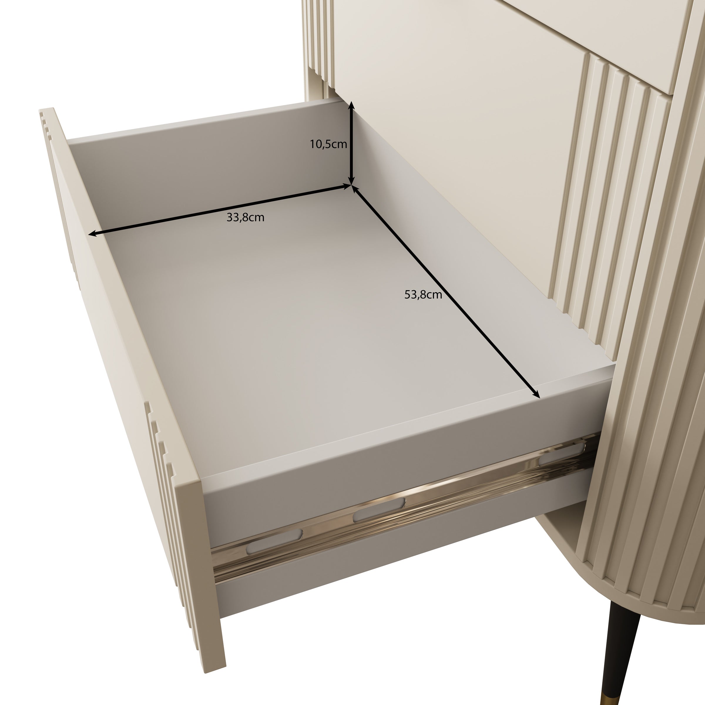 Oahu - Vitrinekast - Beige - 78x40x192 cm