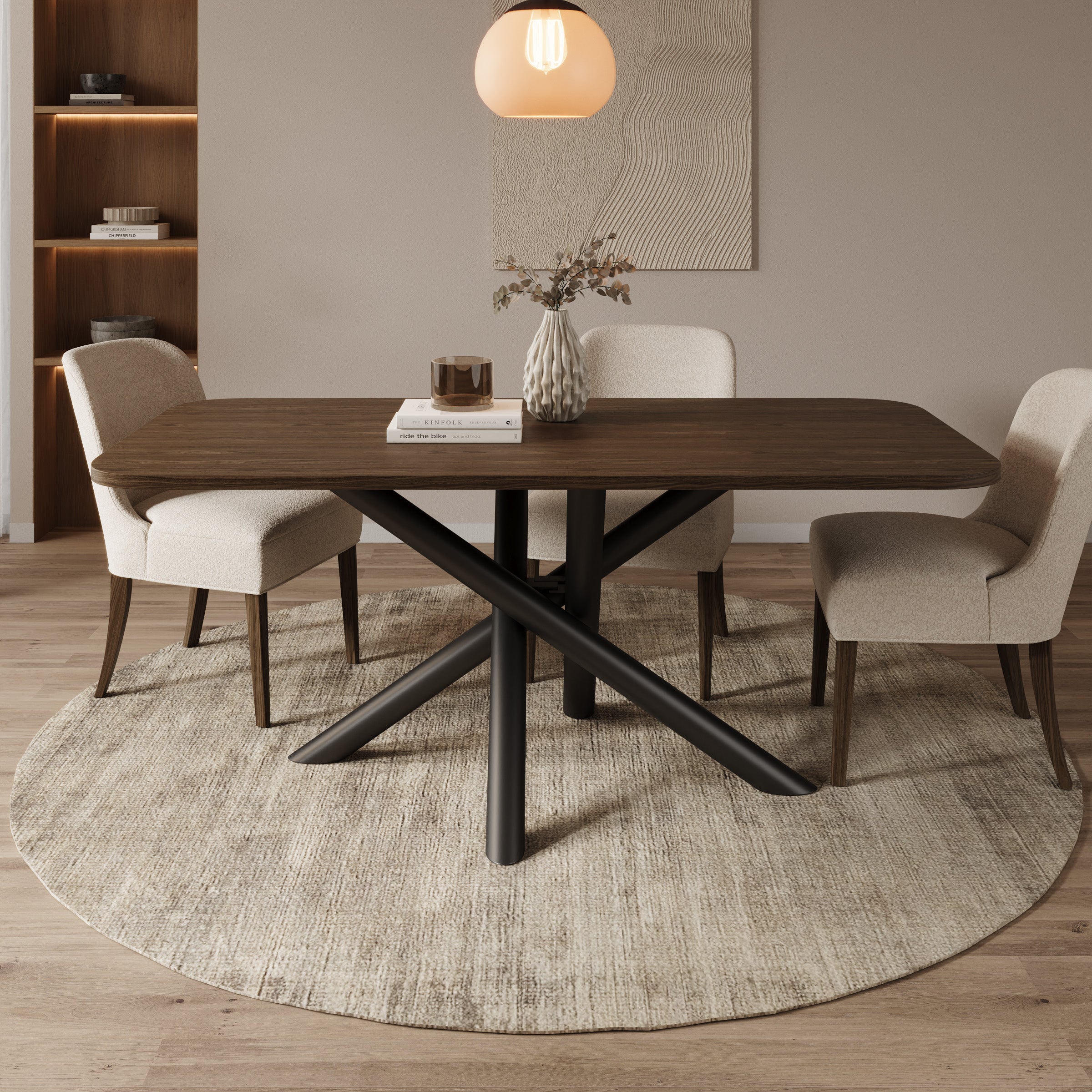 Odin - Eetkamertafel - Walnootpatroon - 185x90x76 cm