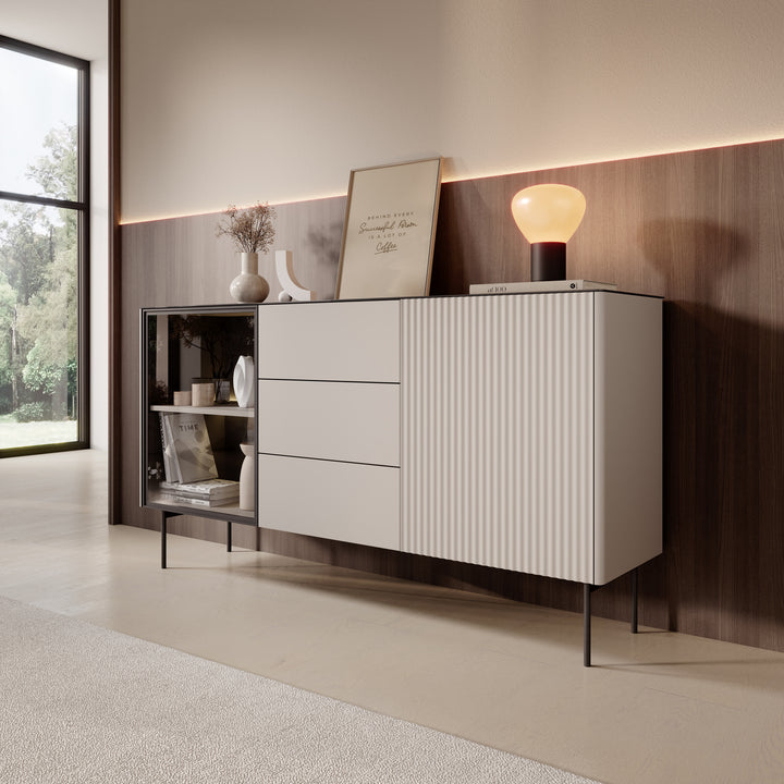 Okari - Dressoir - Beige - 157x39x84 cm