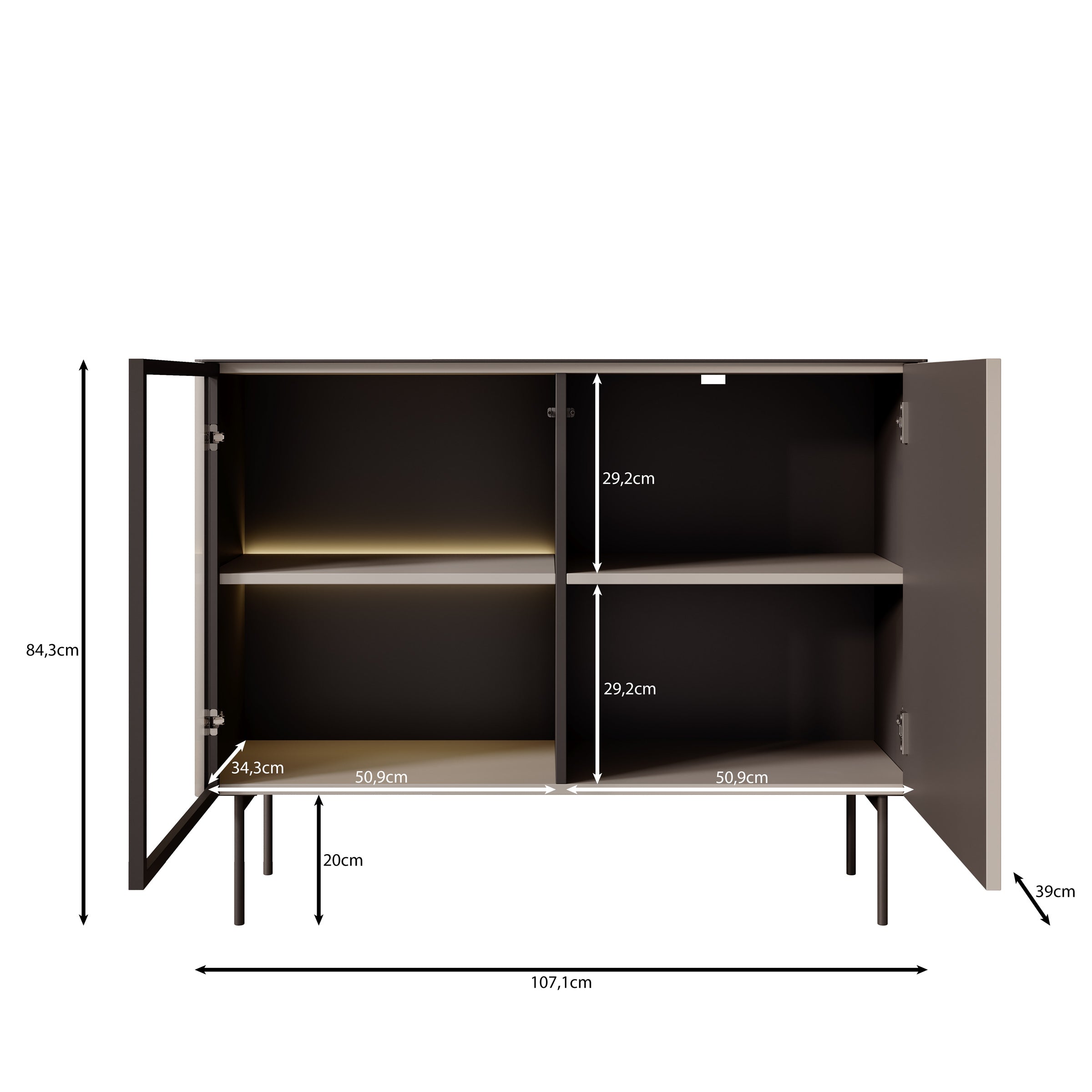 Okari - Dressoir - Eikenpatroon - 107x39x84 cm