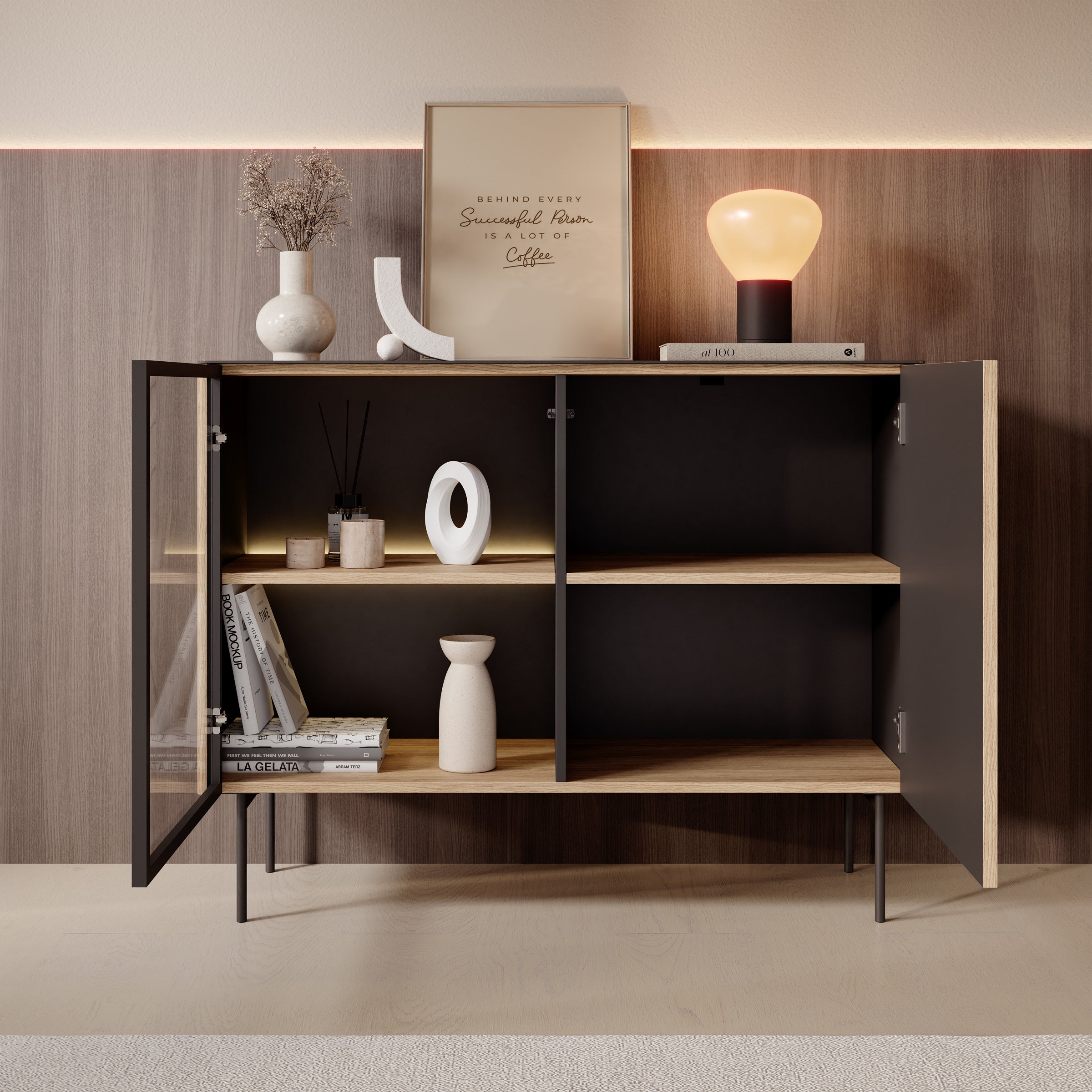 Okari - Dressoir - Eikenpatroon - 107x39x84 cm