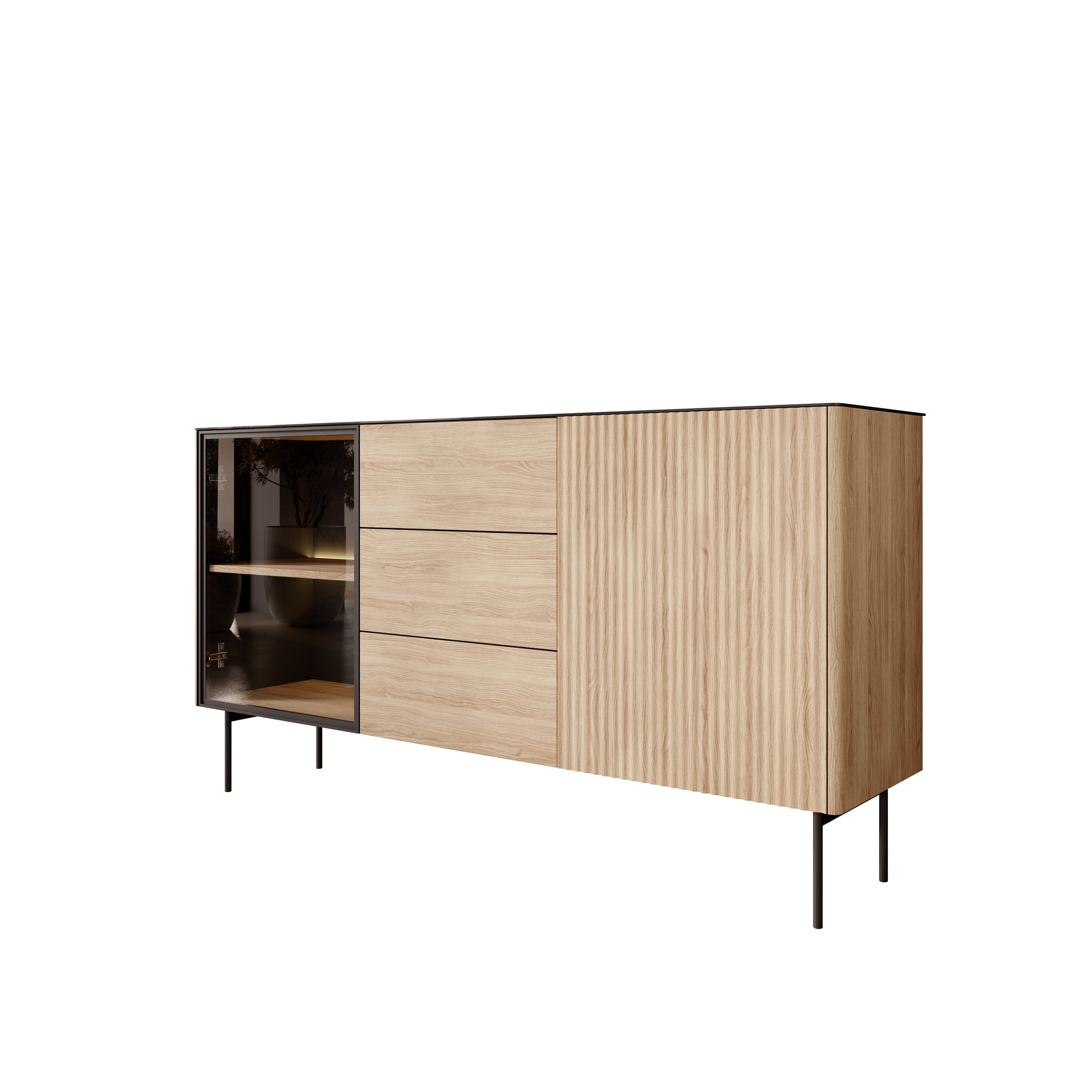 Okari - Dressoir - Eikenpatroon - 157x39x84 cm