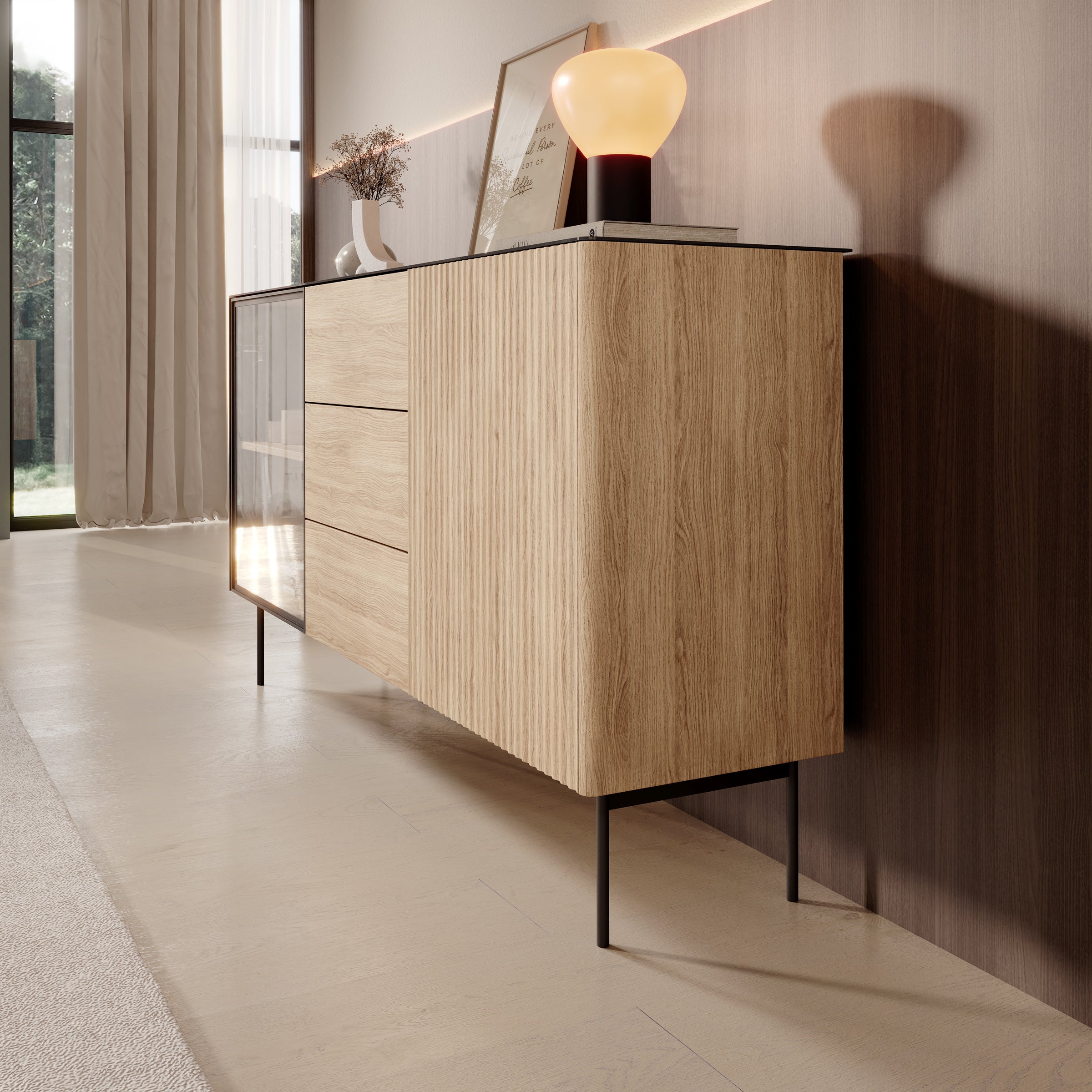 Okari - Dressoir - Eikenpatroon - 157x39x84 cm
