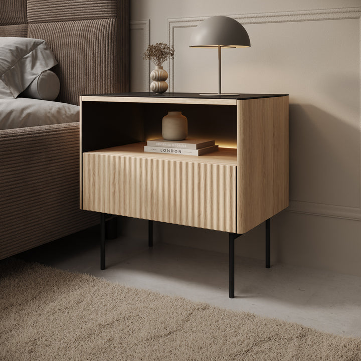 Okari - Nachtkastje - Eiken - 57x39x57 cm