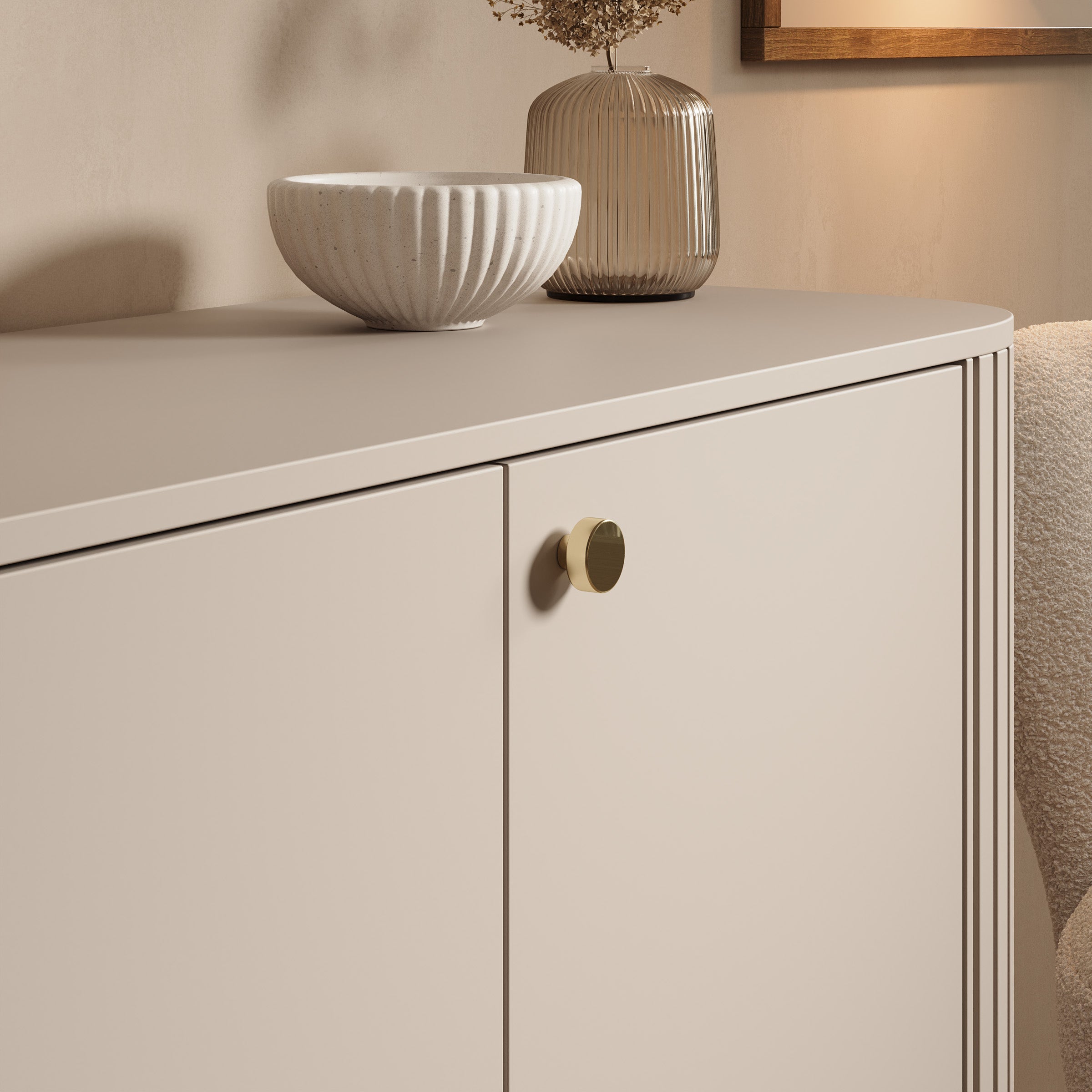 Olivea - Dressoir - Beige - 165x42x85 cm