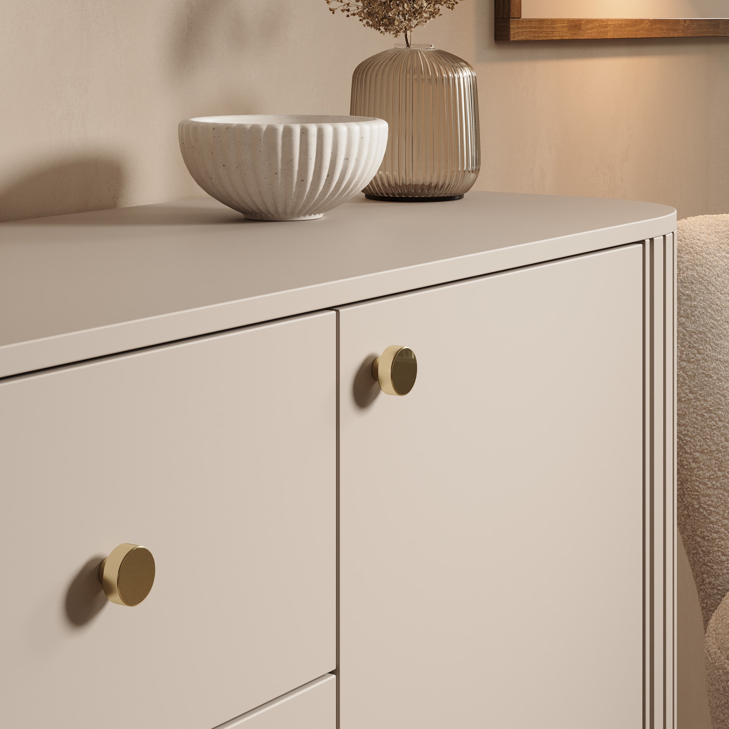 Olivea - Dressoir - Met lades -  Beige - 165x42x85 cm