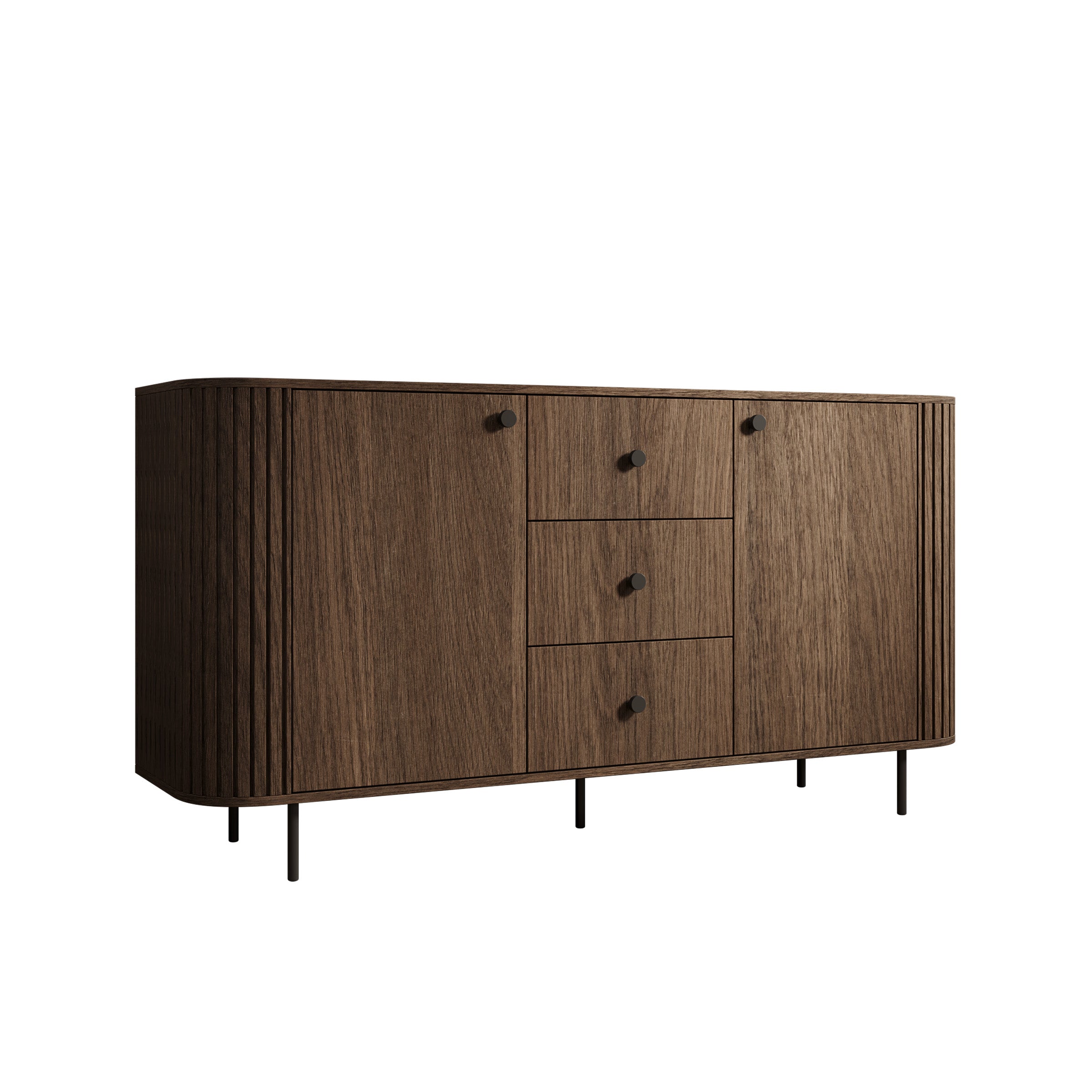 Olivea - Dressoir - Met lades -  Walnootpatroon - 165x42x85