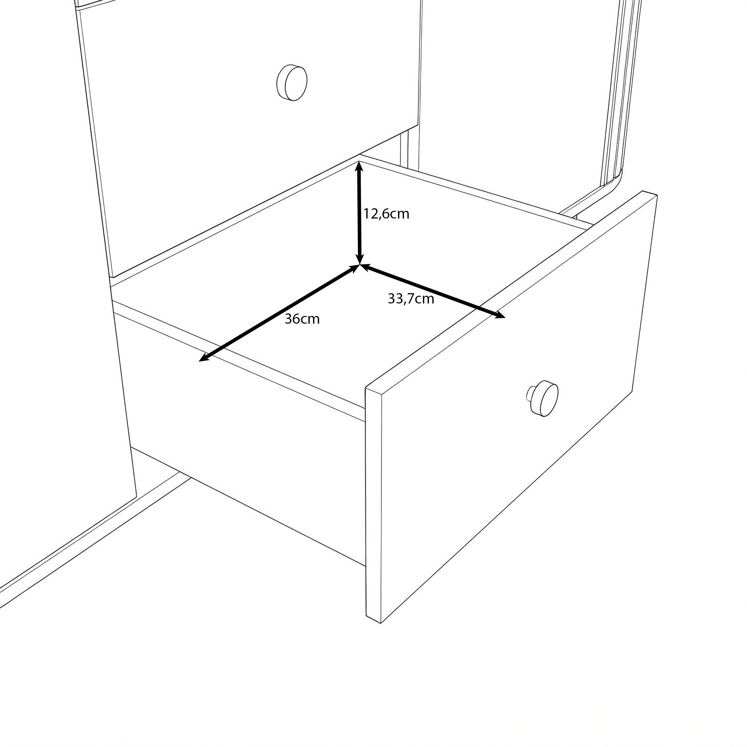 Olivea - Dressoir - Met lades -  Walnootpatroon - 165x42x85