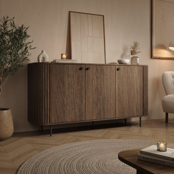 Olivea - Dressoir - Walnootpatroon - 165x42x85 cm