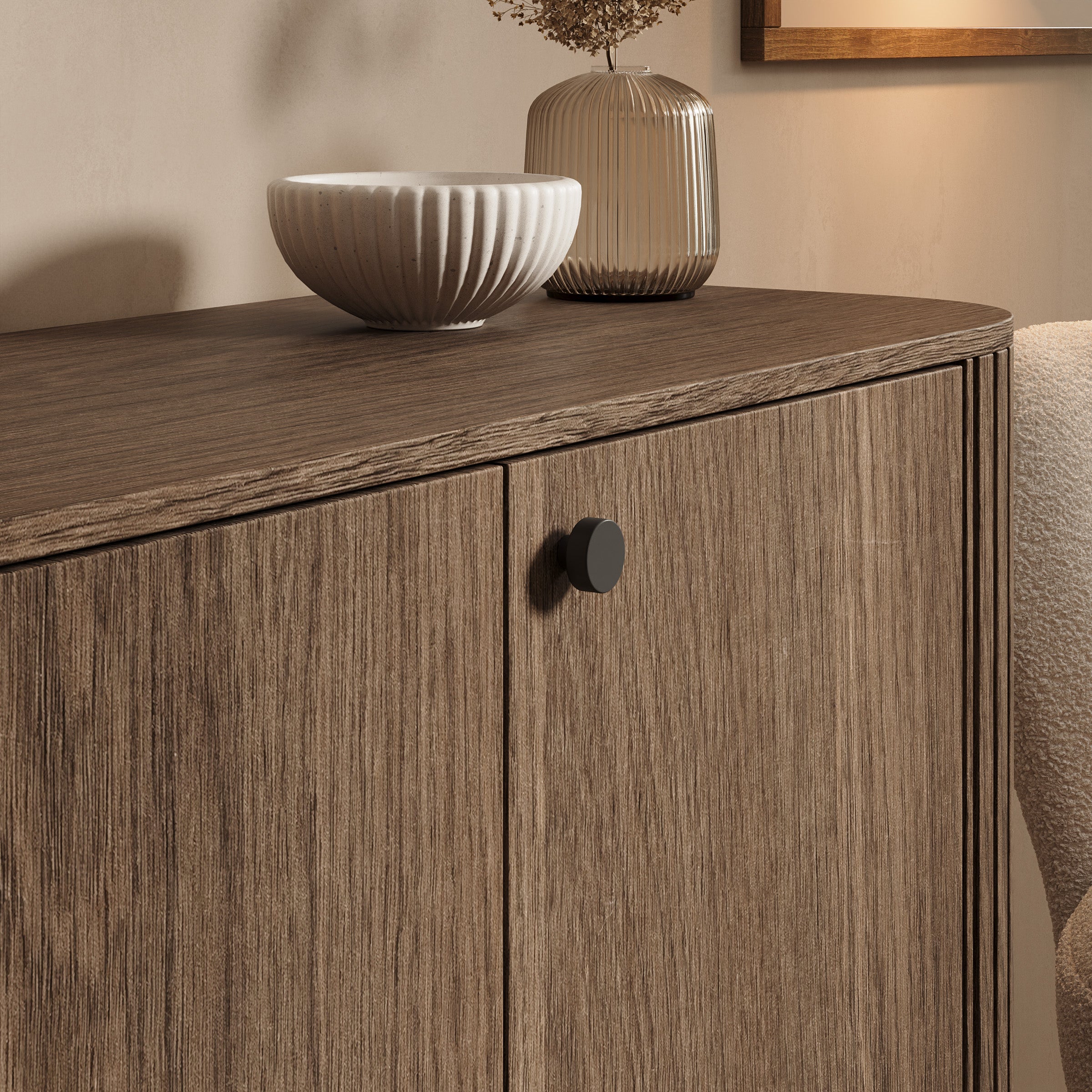 Olivea - Dressoir - Walnootpatroon - 165x42x85 cm