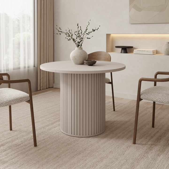 Olivea - Eetkamertafel  - Uitschuifbaar - Beige - 100x100x75 cm