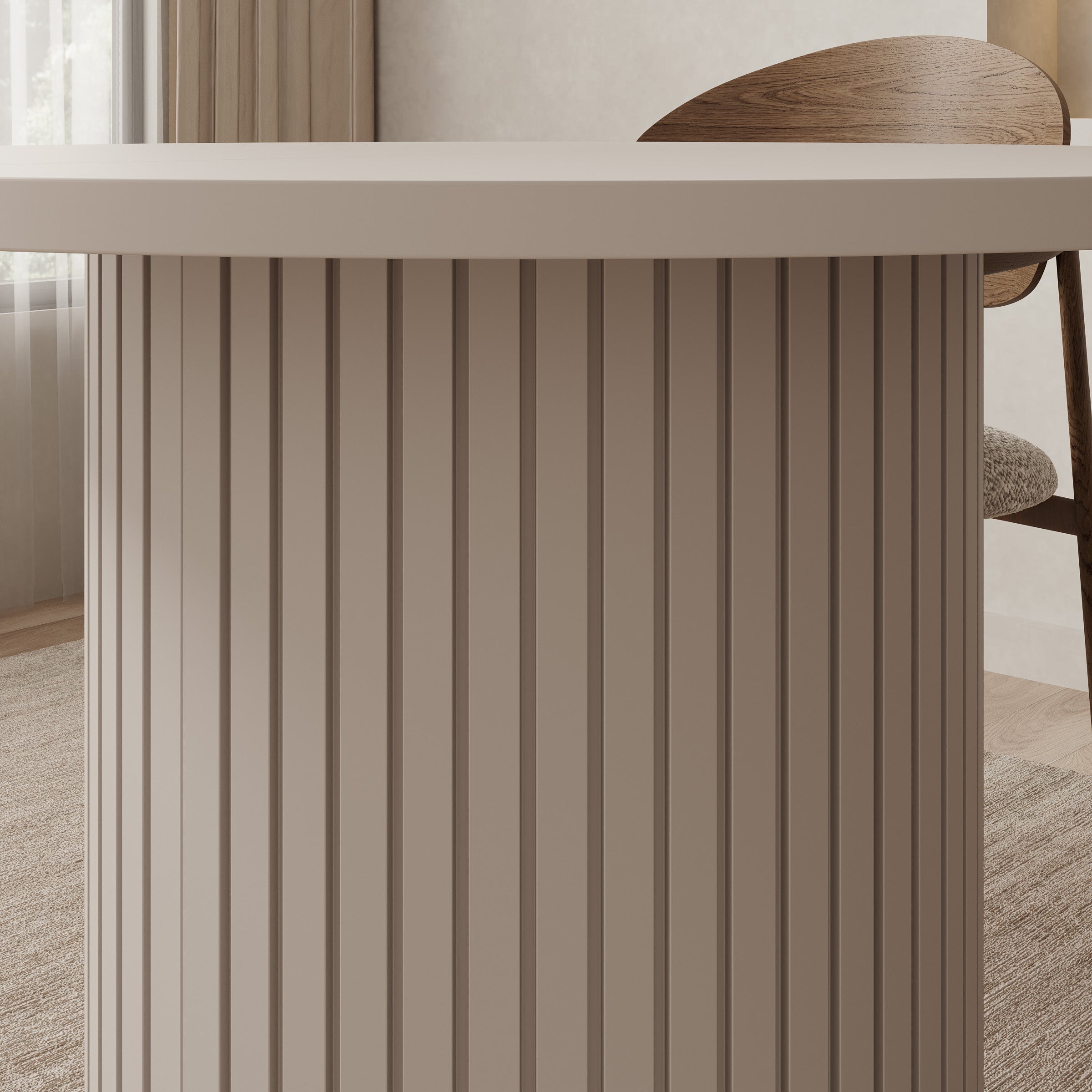 Olivea - Eetkamertafel  - Uitschuifbaar - Beige - 100x100x75 cm