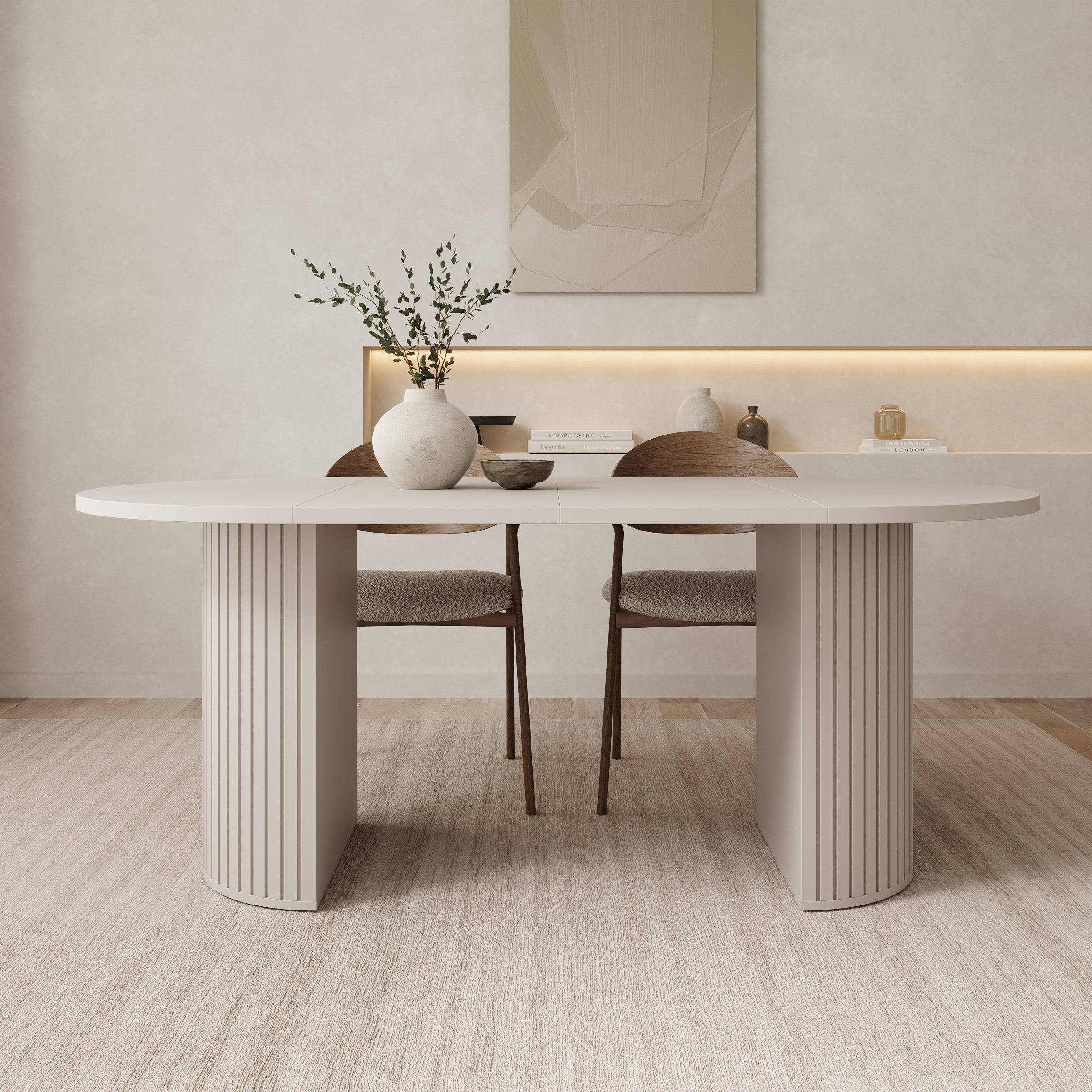 Olivea - Eetkamertafel  - Uitschuifbaar - Beige - 100x100x75 cm