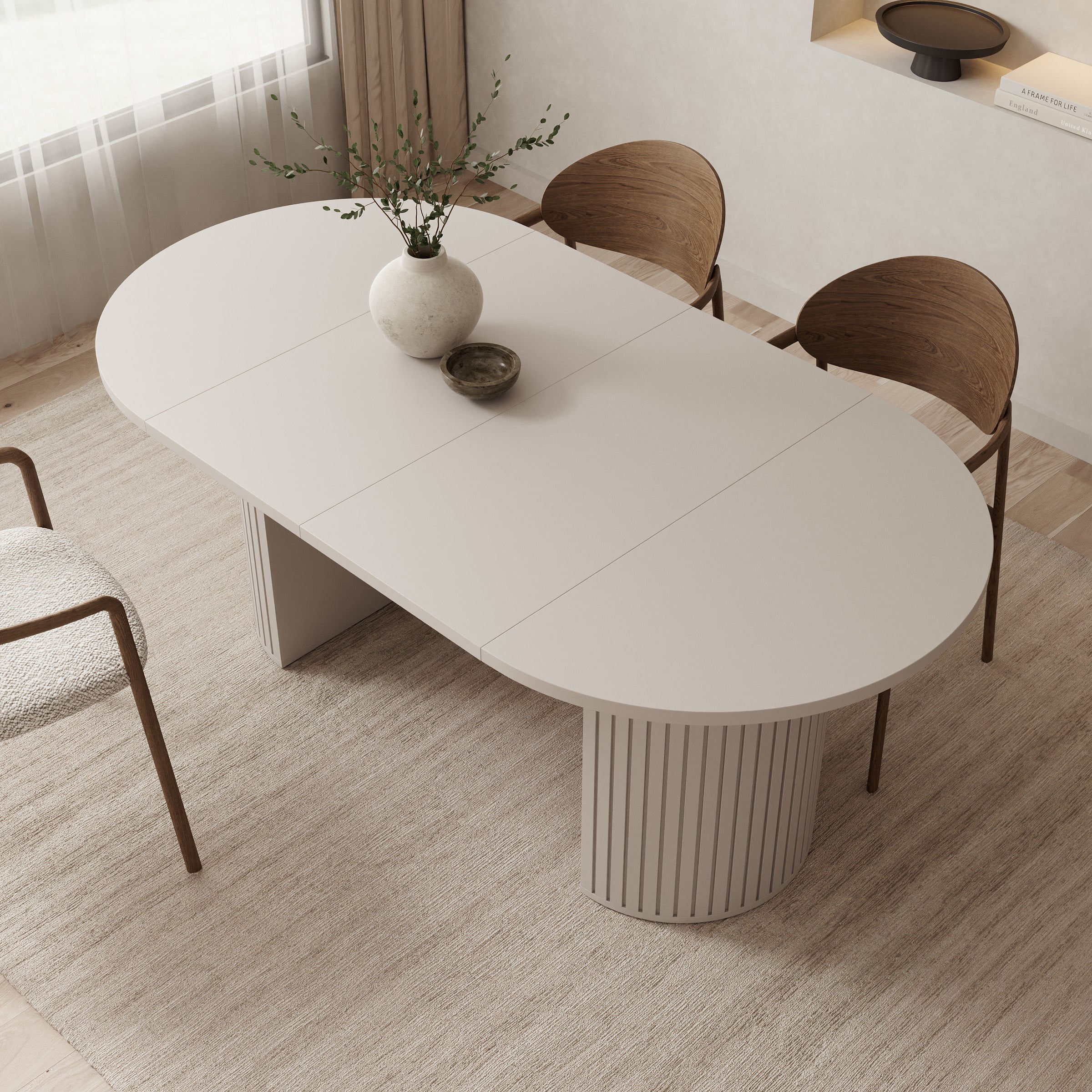 Olivea - Eetkamertafel  - Uitschuifbaar - Beige - 100x100x75 cm