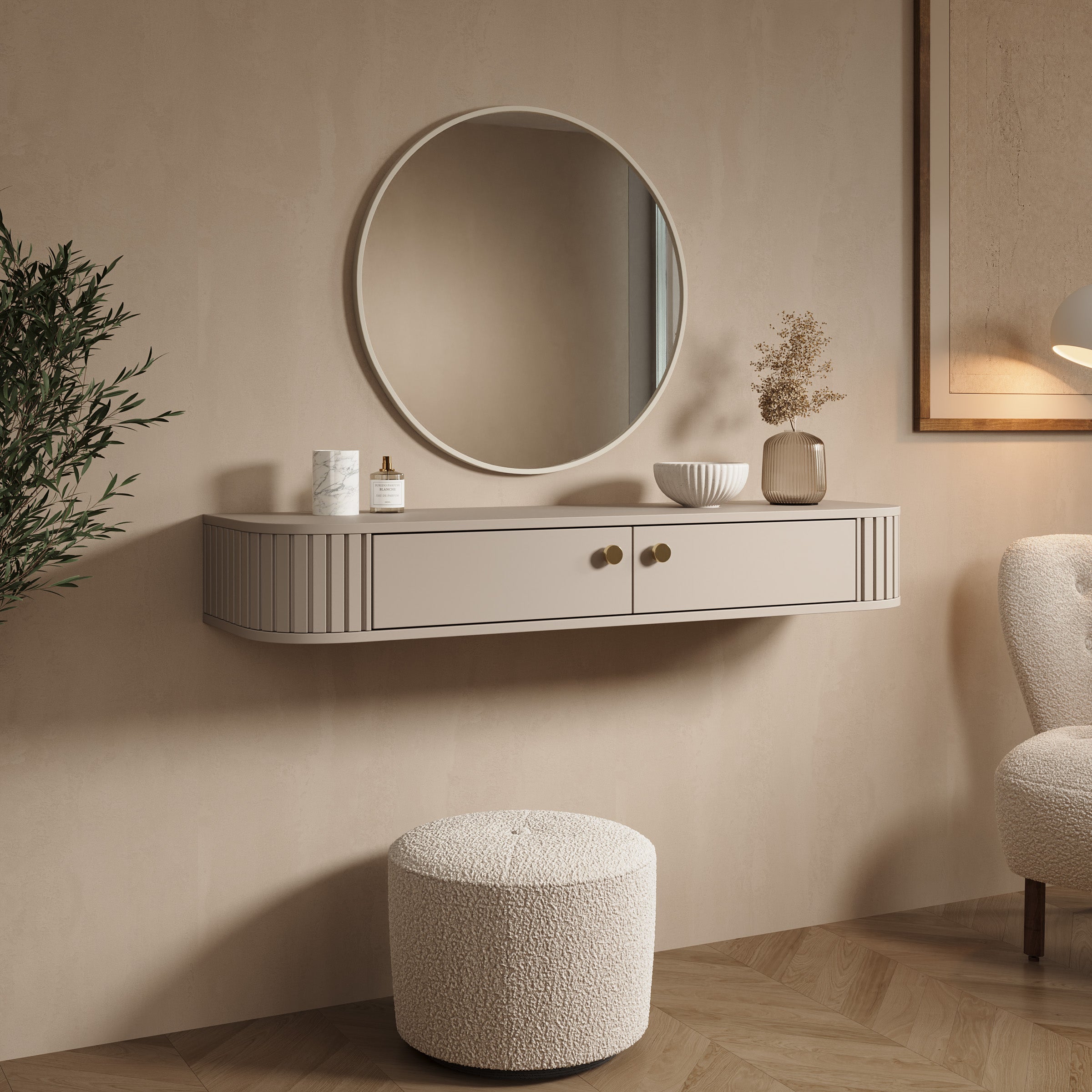 Olivea - Kaptafel - Beige - 123x36x18 cm