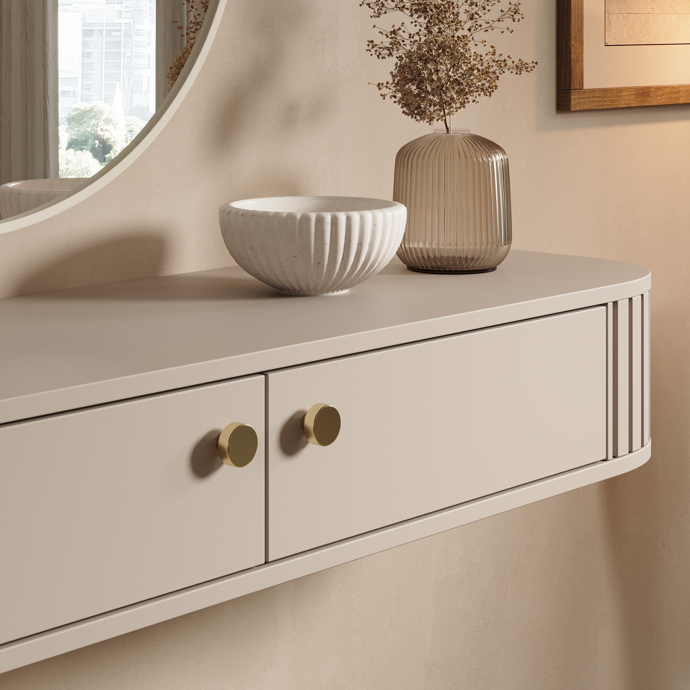 Olivea - Kaptafel - Beige - 123x36x18 cm