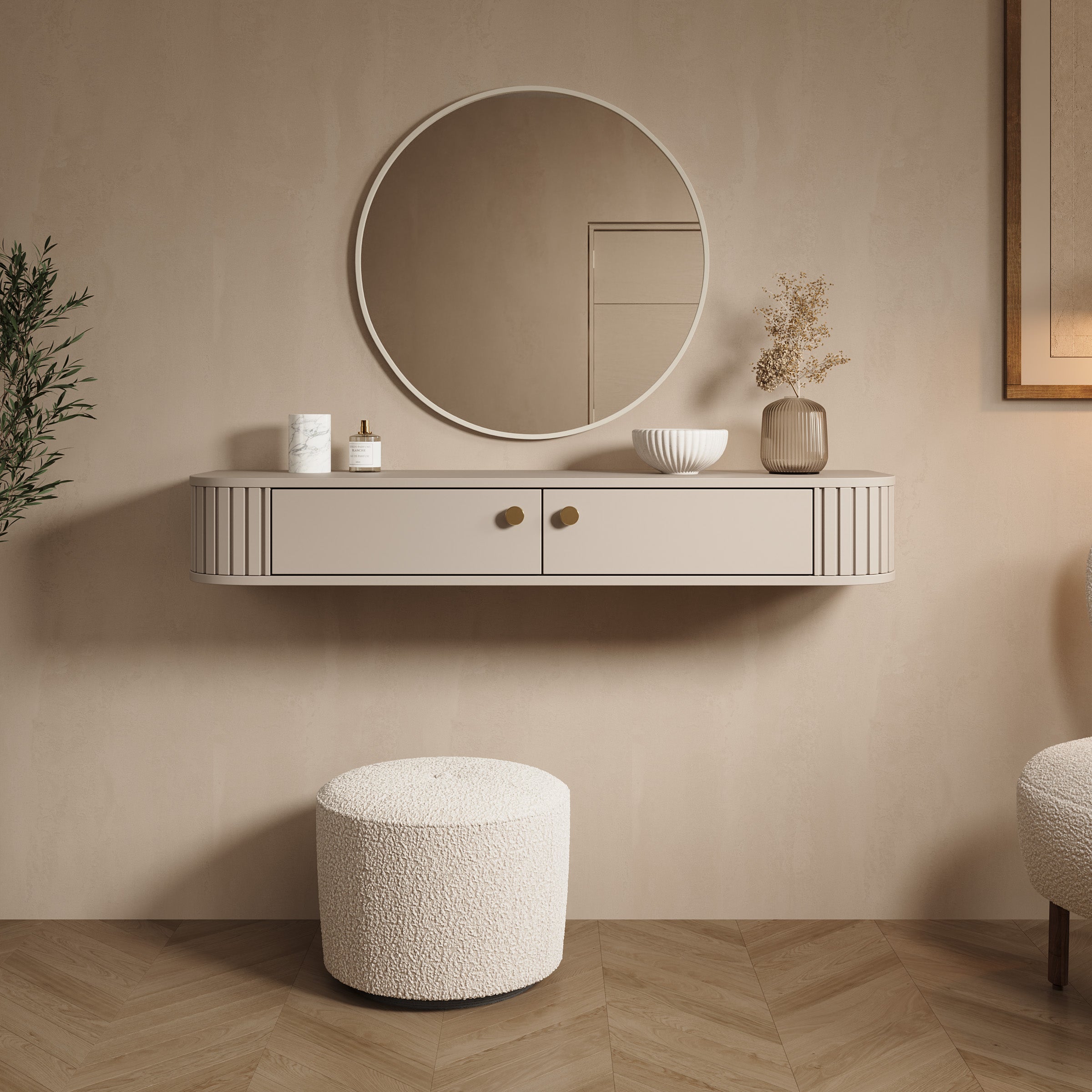 Olivea - Kaptafel - Beige - 123x36x18 cm