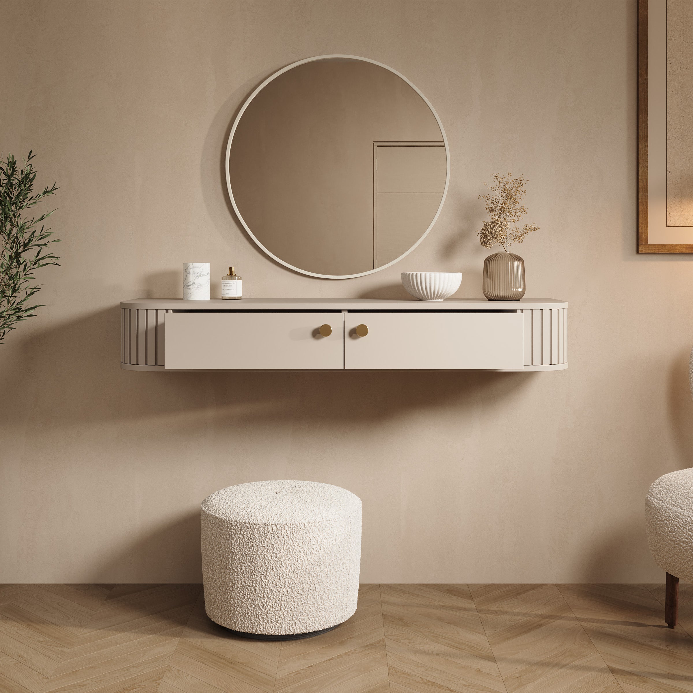 Olivea - Kaptafel - Beige - 123x36x18 cm