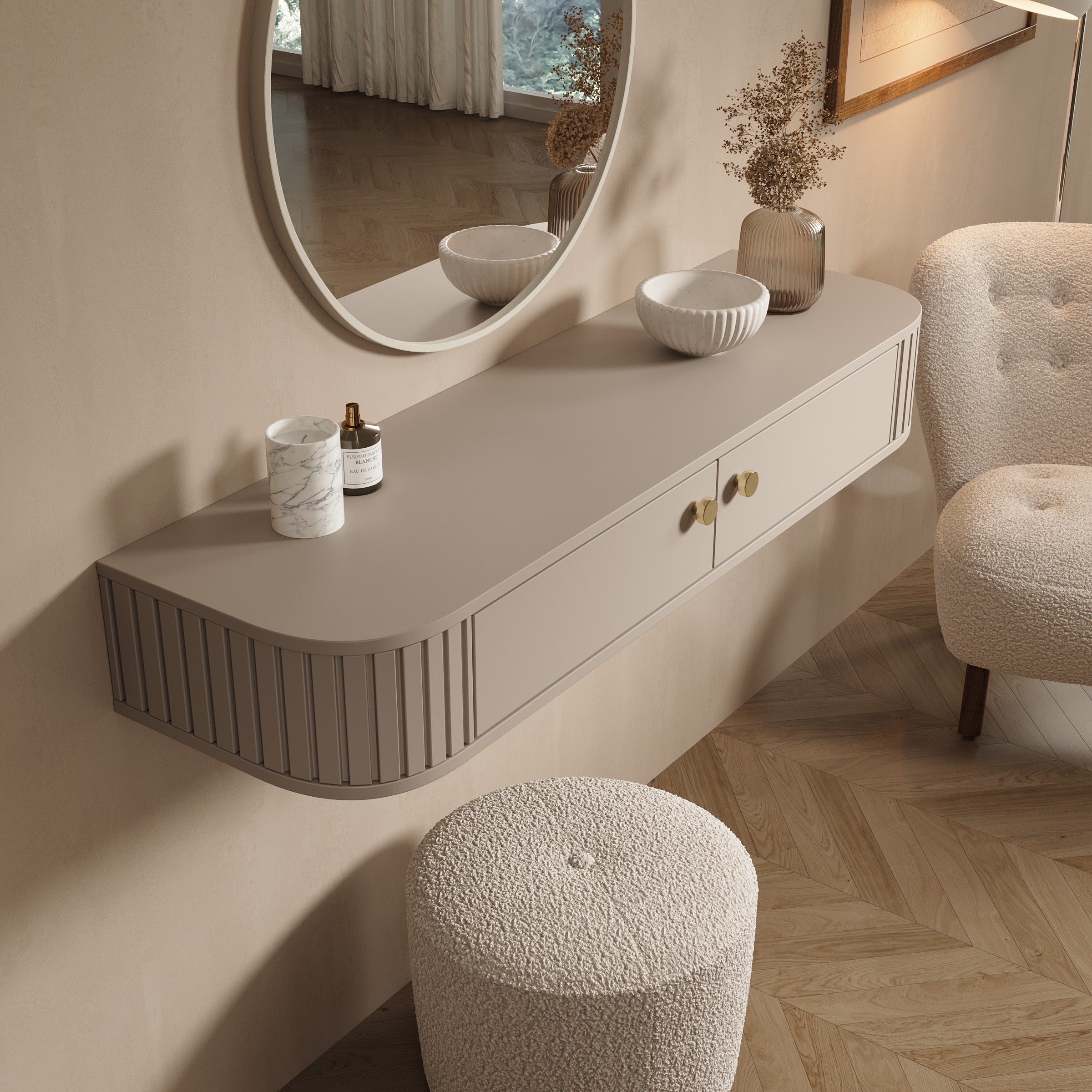 Olivea - Kaptafel - Beige - 123x36x18 cm