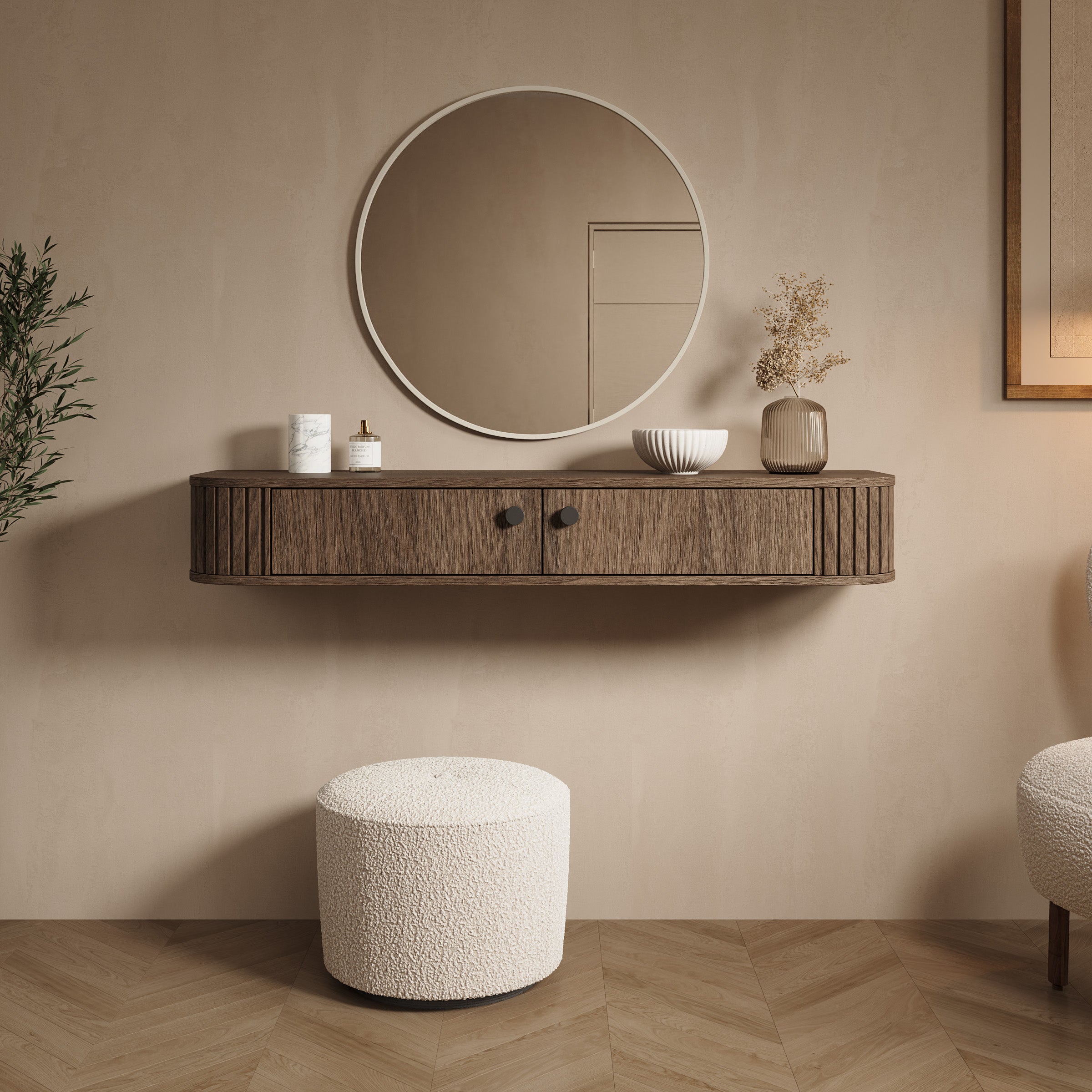 Olivea - Kaptafel - Walnootpatroon - 123x36x18 cm