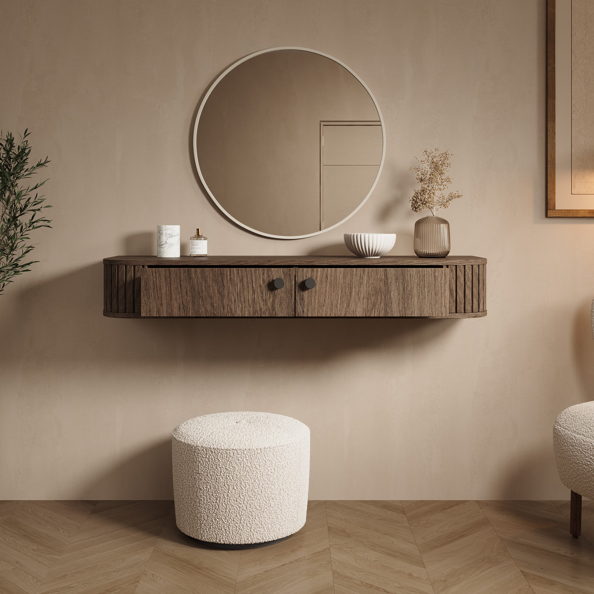 Olivea - Kaptafel - Walnootpatroon - 123x36x18 cm