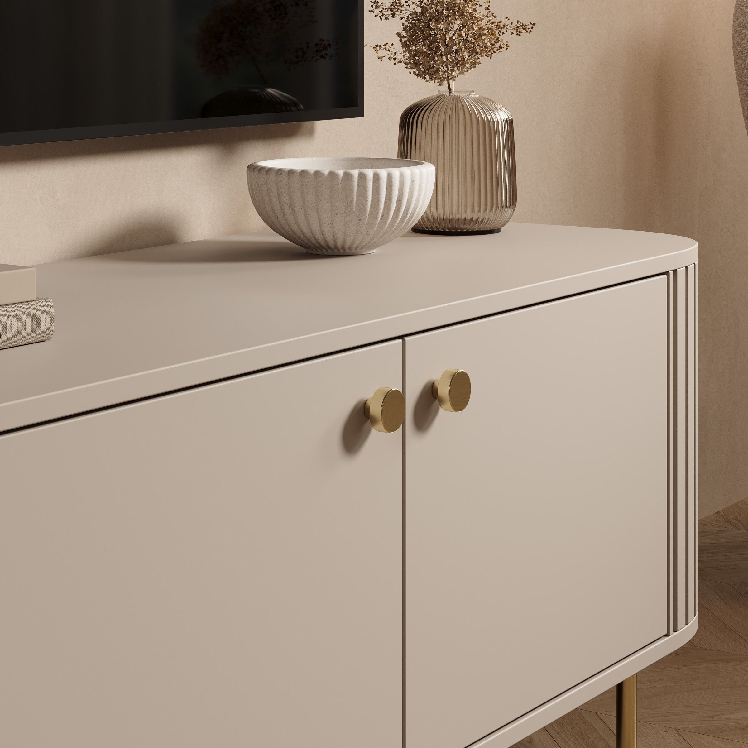 Olivea - TV-Meubel - Beige - 123x43x50 cm