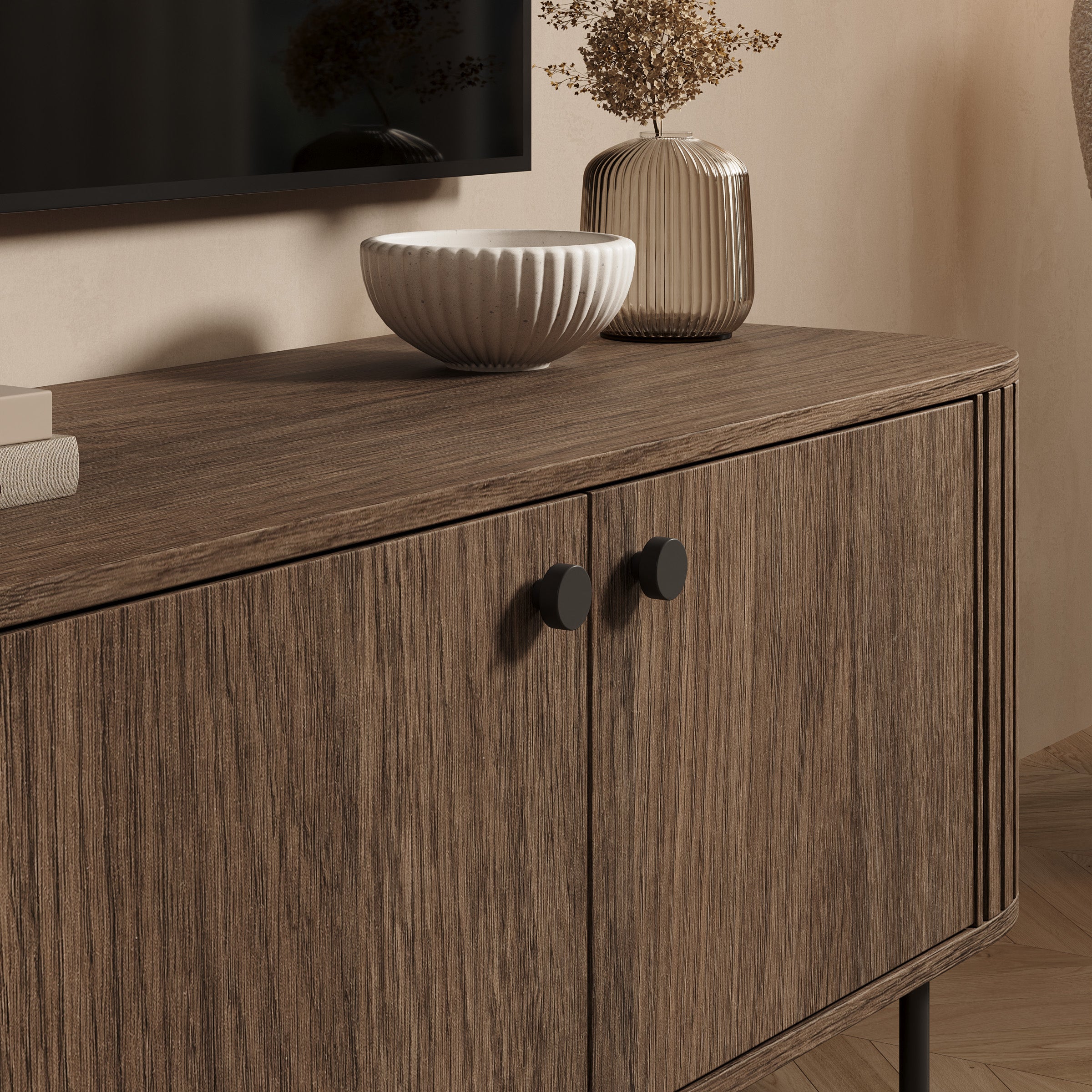 Olivea - TV-Meubel - Walnootpatroon - 123x43x50 cm