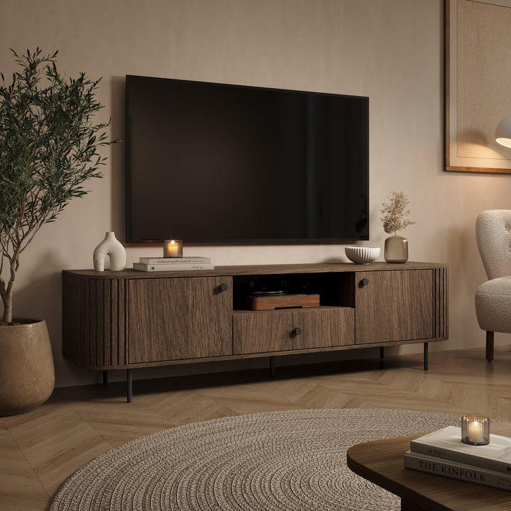 Olivea - TV-Meubel - Walnootpatroon - 181x43x50 cm