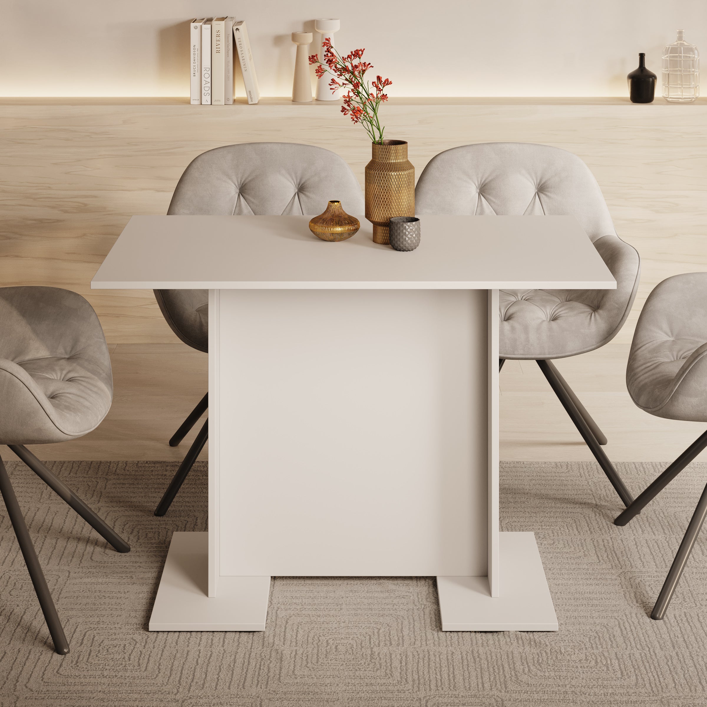 Oliver - Eetkamertafel - Wit - 108x67x76 cm
