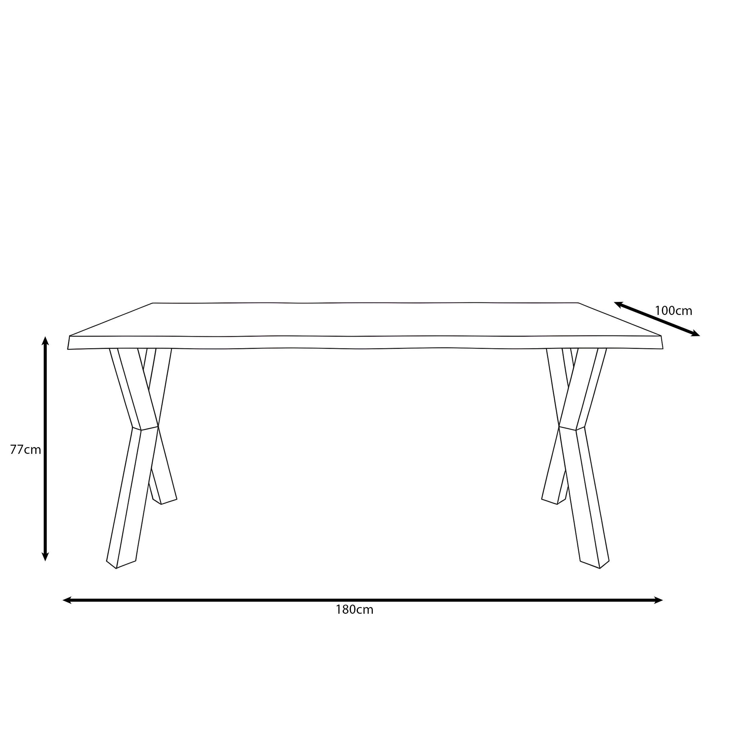Olivetti - Eetkamertafel - Eikenpatroon - 180x100x77 cm
