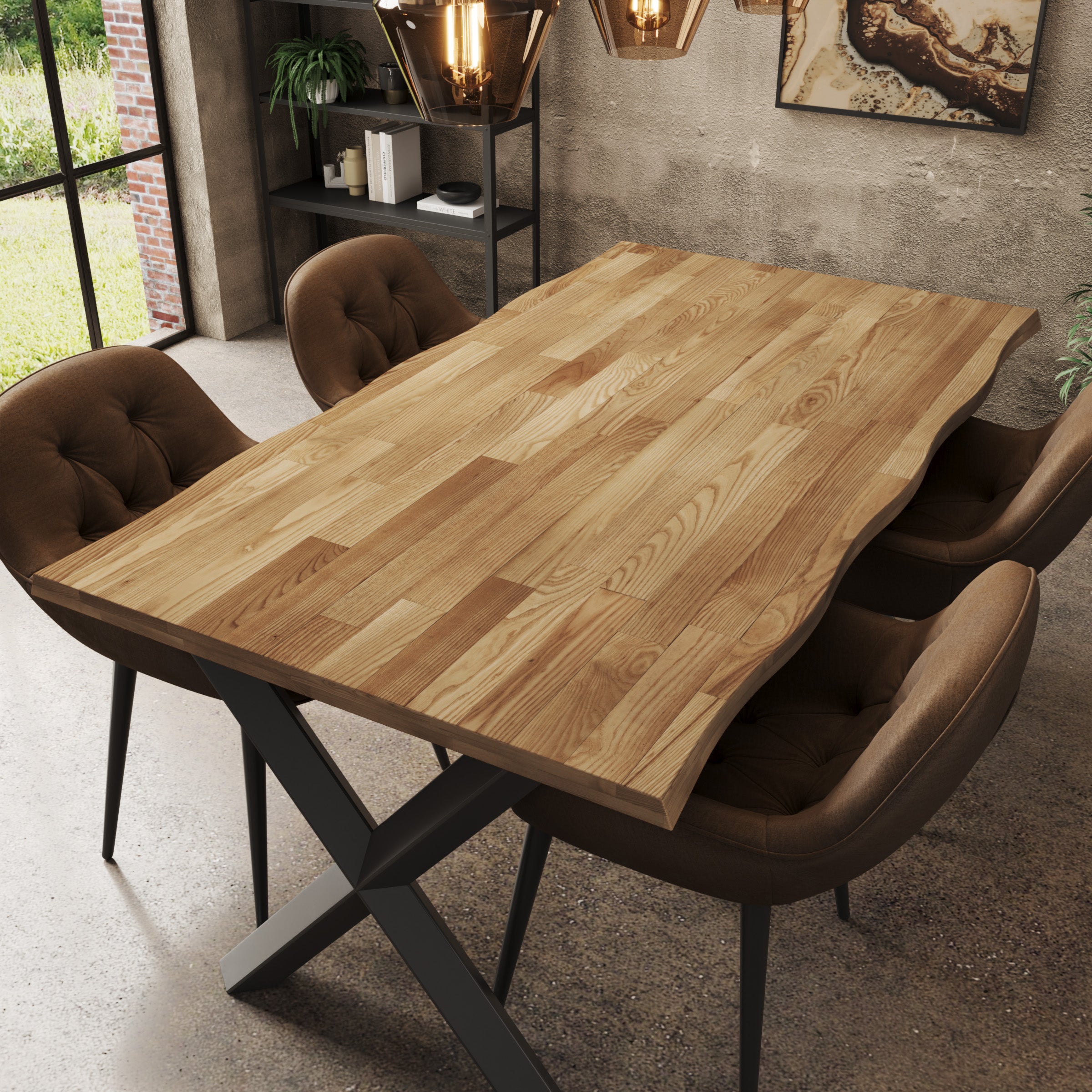 Olivetti - Eetkamertafel - Eikenpatroon - 180x100x77 cm