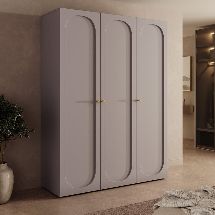 Onima - Kledingkast 3-deurs - Beige - 150x50x202 cm