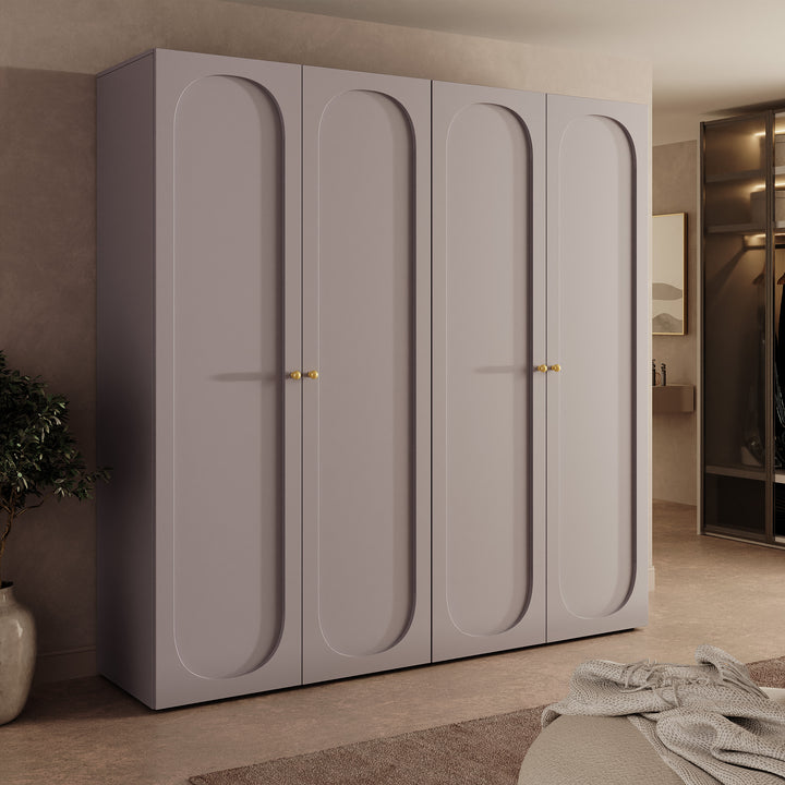 Onima - Kledingkast 4-deurs - Beige - 200x50x202 cm