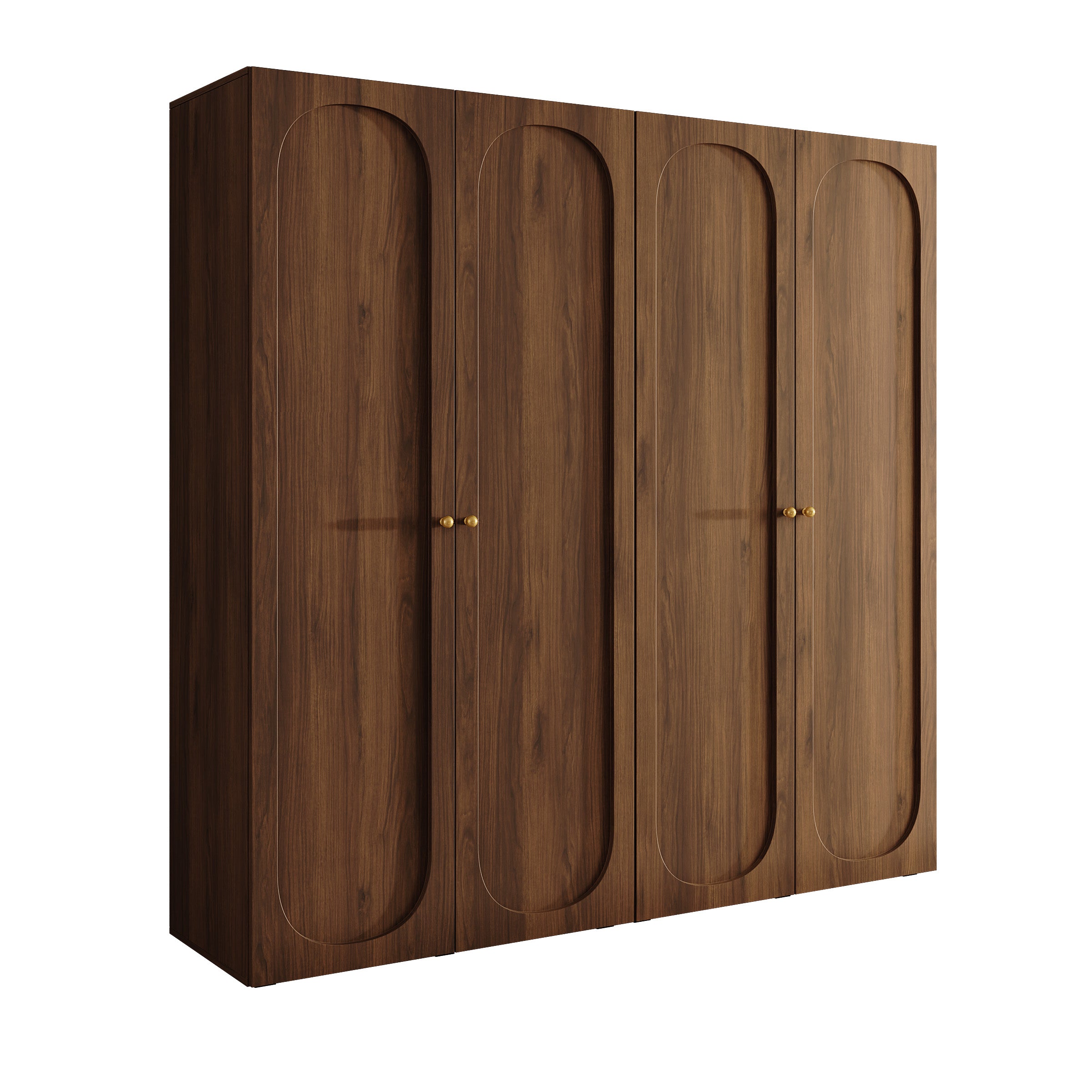 Onima - Kledingkast 4-deurs - Walnootpatroon - 200x50x202 cm
