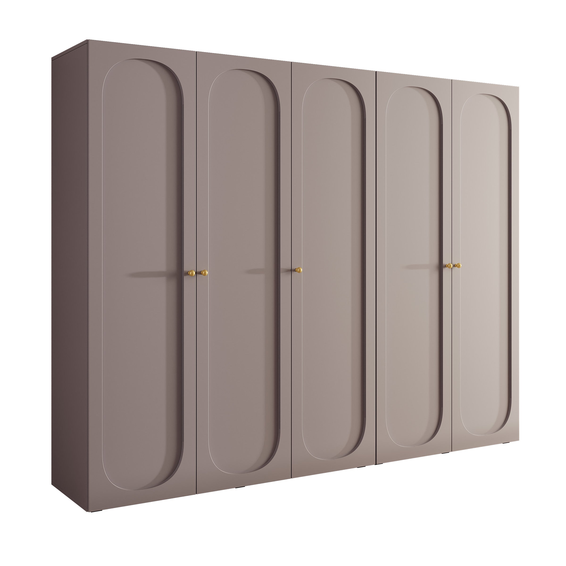 Onima - Kledingkast 5-deurs - Beige - 250x50x202 cm